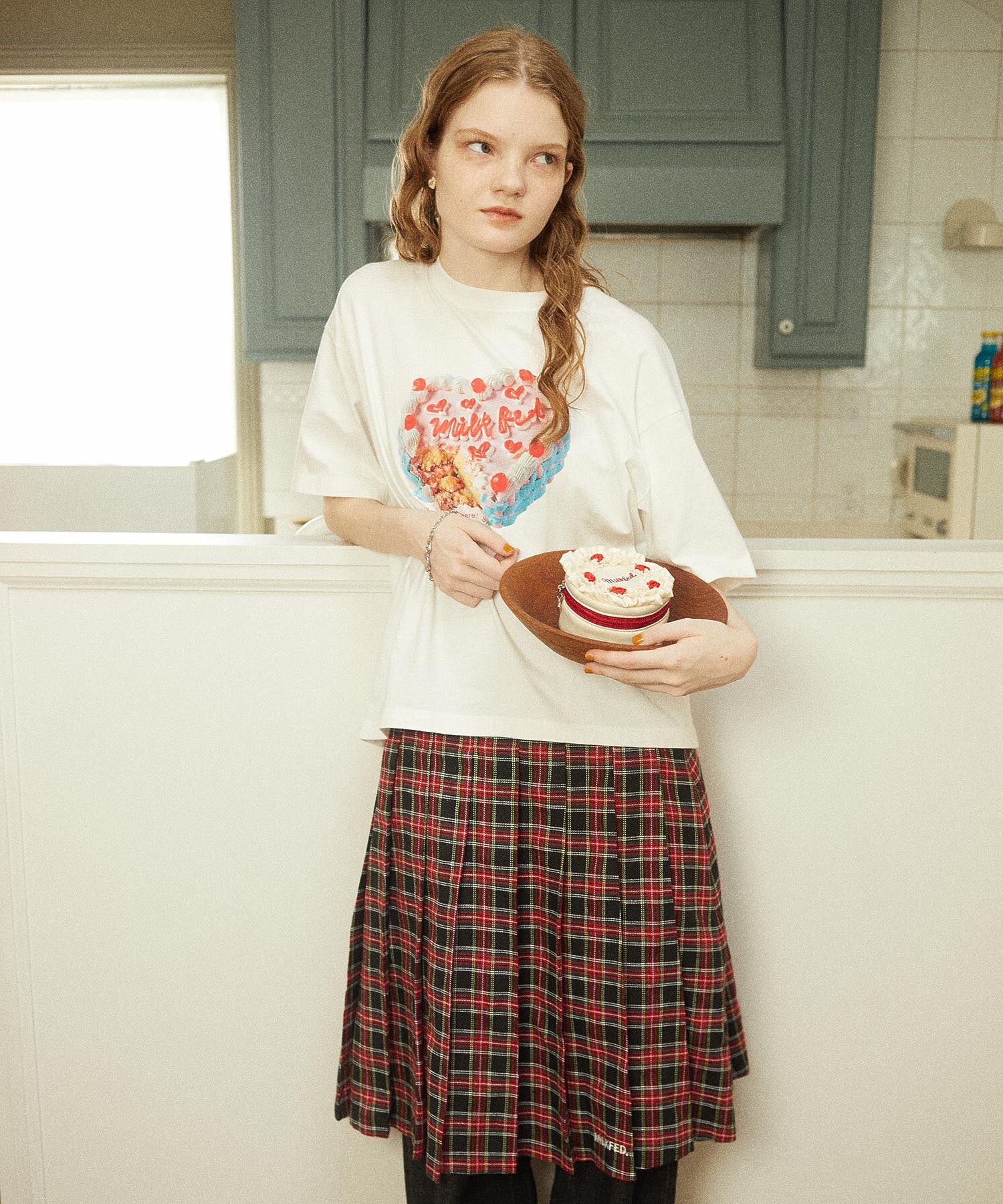 PLEATED PLAID SKIRT