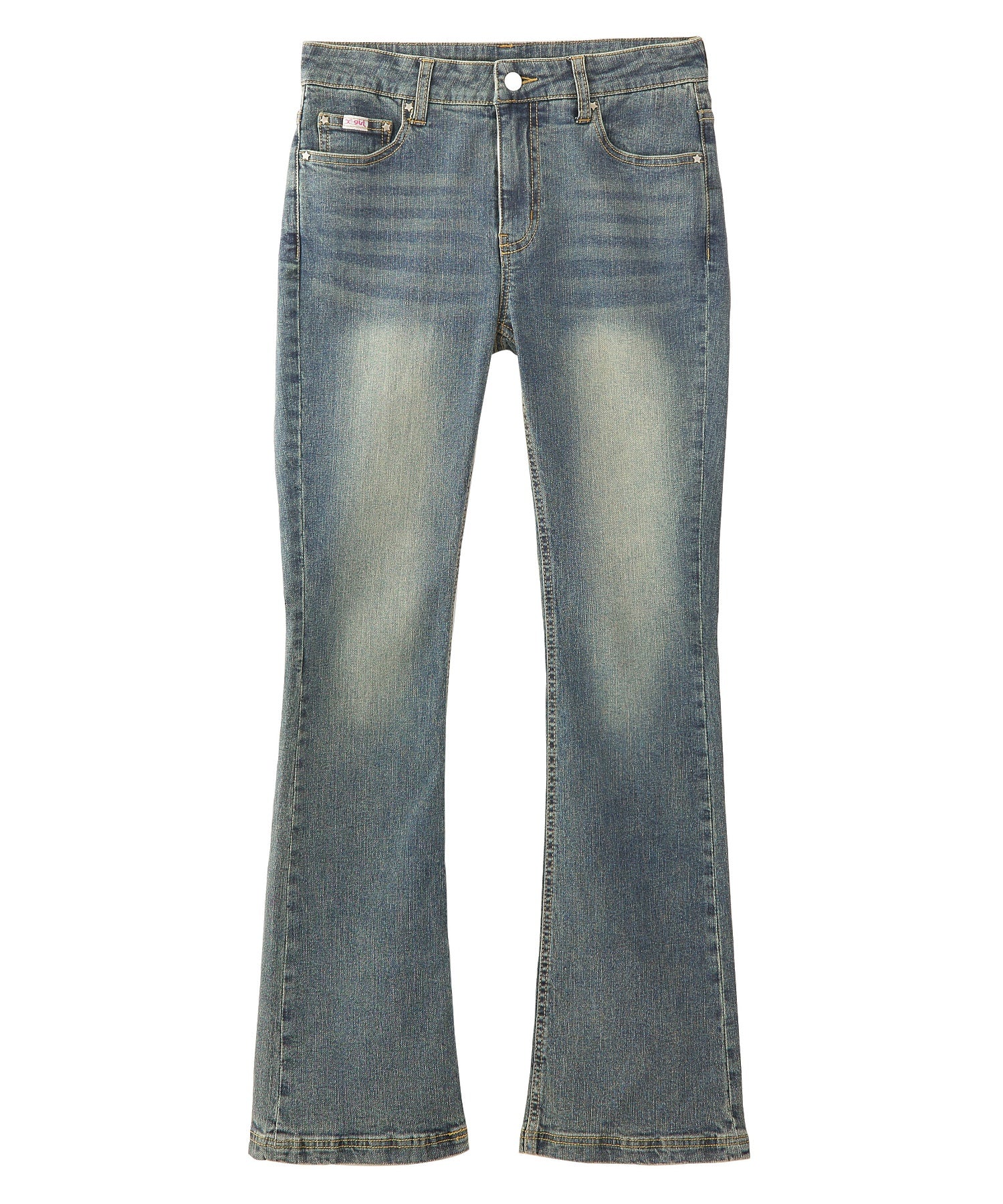 LOW RISE FLARE SKINNY DENIM PANTS