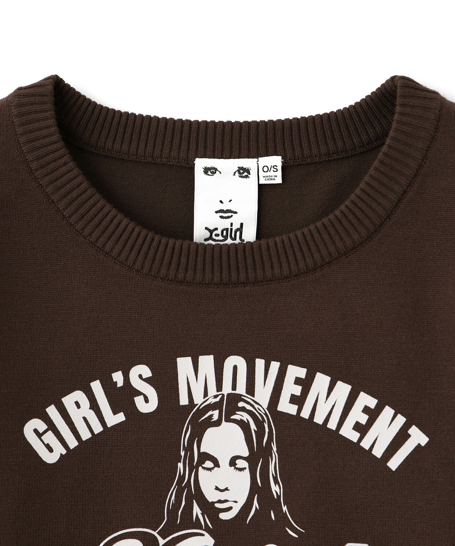 FACE PRINT KNIT TOP