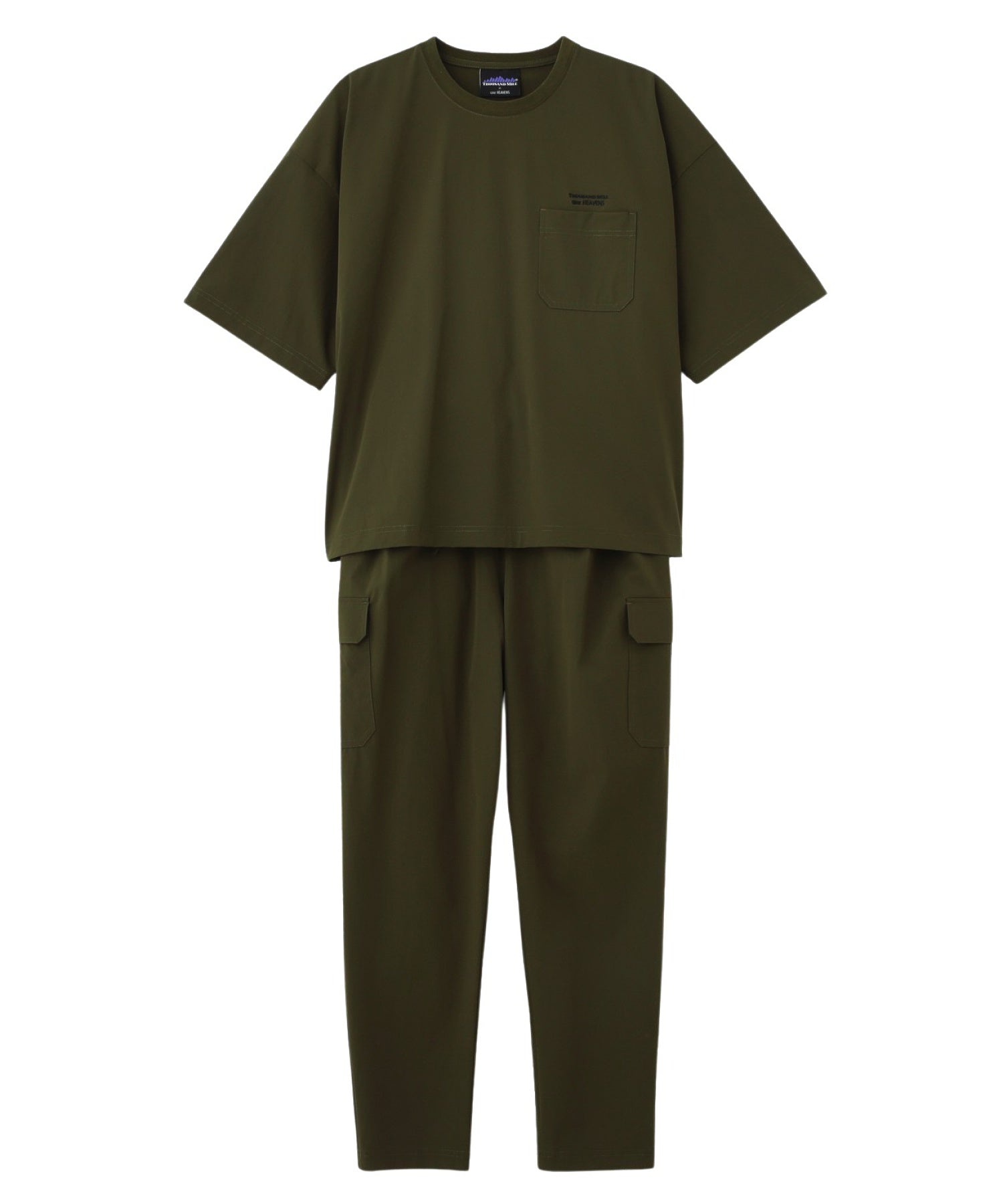 THOUSAND MILE×GENE HEAVENS/SHORT SLEEVE  POCKET TOP & CARGO TAPERED PANTS SET UP