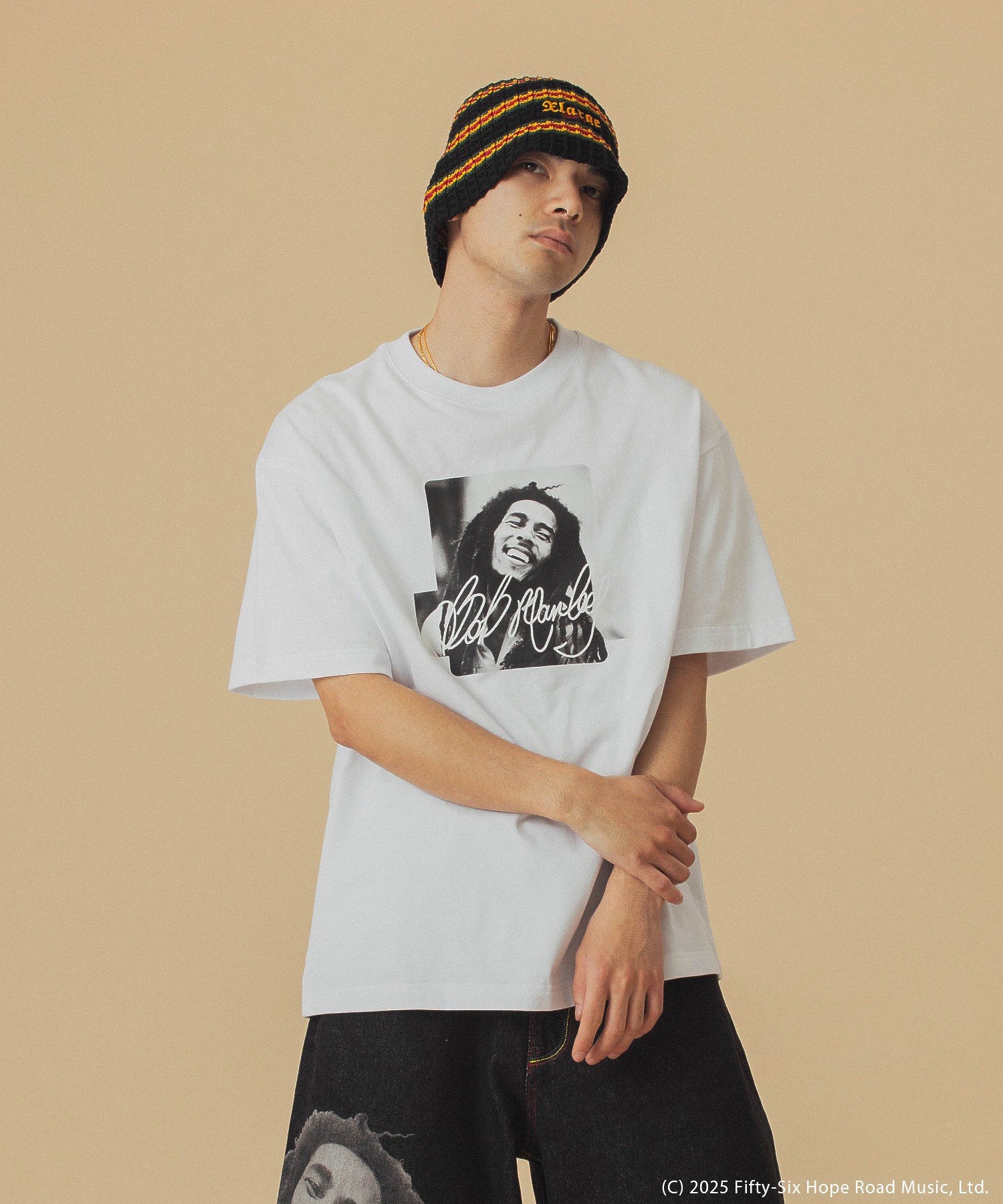 限定コラボ★XLARGE×ボブ・マーリー BOXフォトロゴ半袖Ｔシャツ XLARGE×BOB MARLEY PHOTO S/S TEE（Tシャツ/カットソー