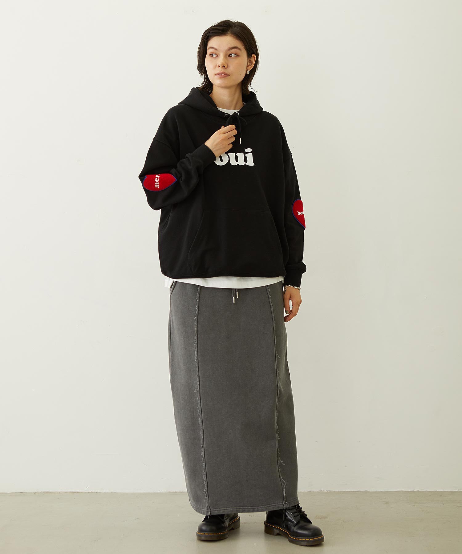 FADED SWEAT LONG SKIRT