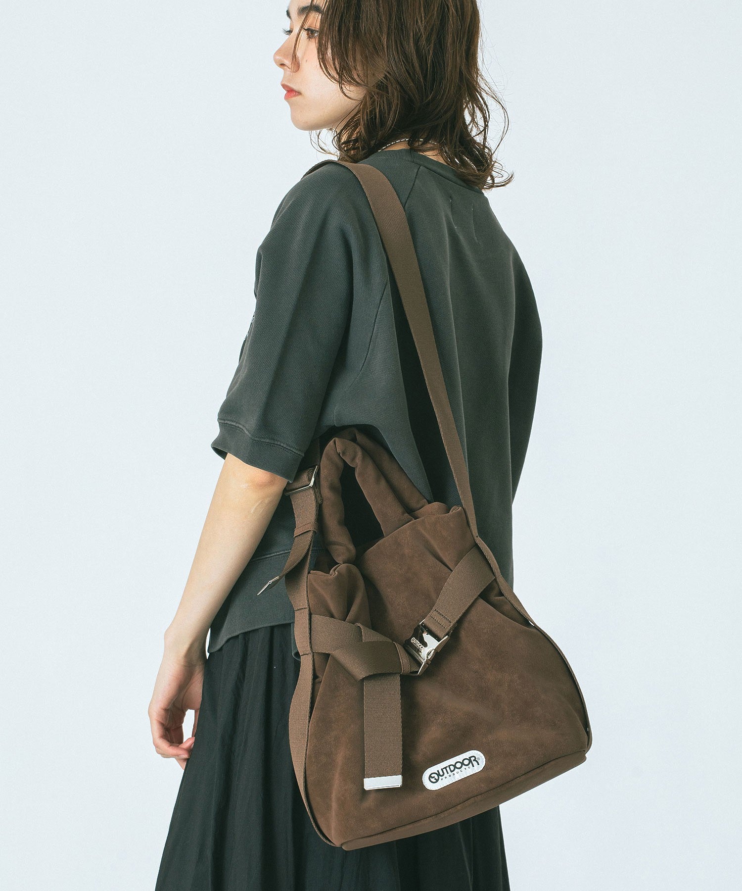 【ブルー・ブラウンROSE BUD別注カラー】OUTDOOR PRODUCTS/2WAY BELT BAG