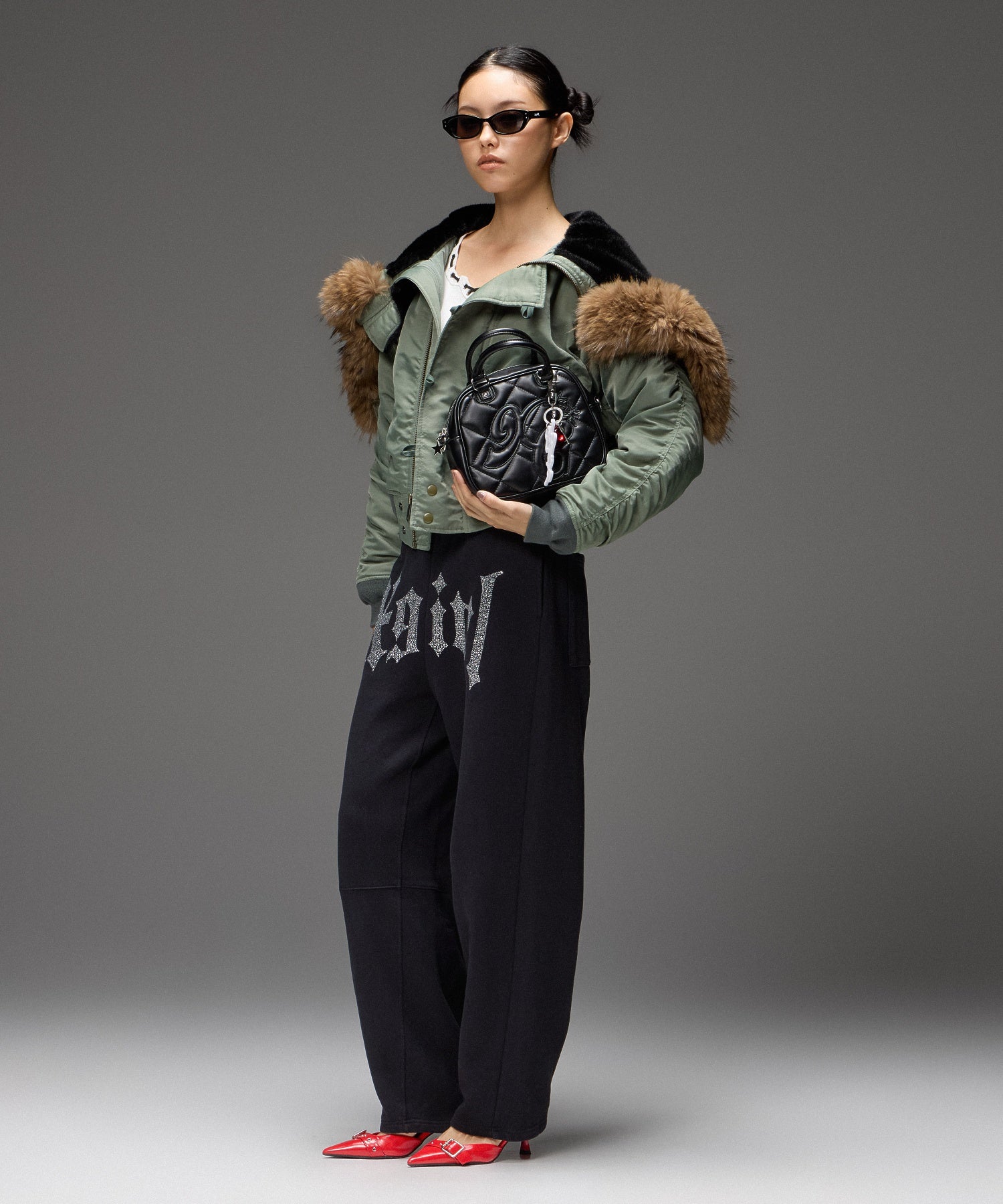 RHINESTONE BLACKLETTER LOGO SWEATPANTS