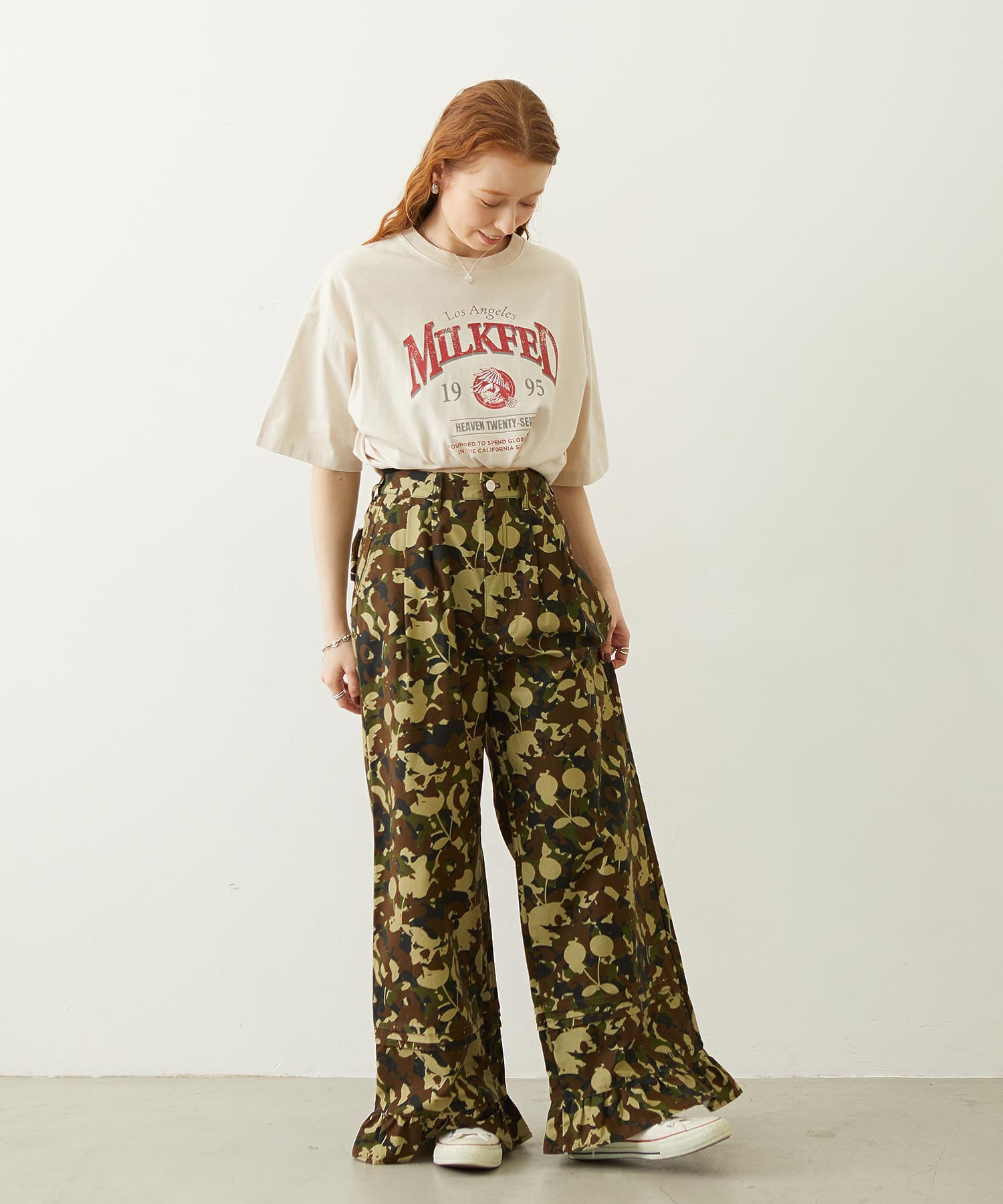 FRILL HEM CAMO PANTS