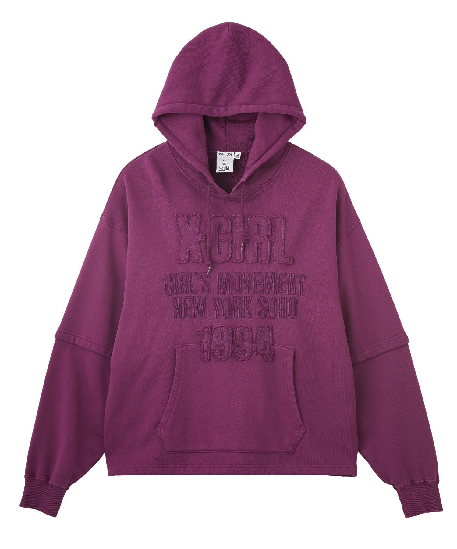 FADED LAYERED SWEAT HOODIE