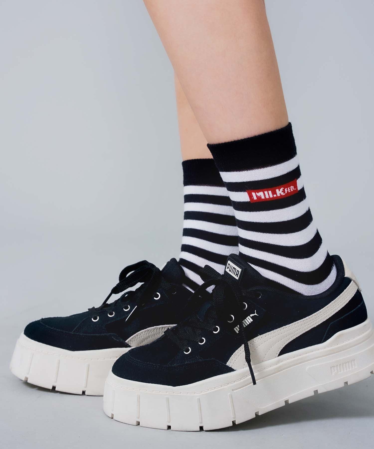 STRIPED BAR LOGO SOCKS MILKFED.