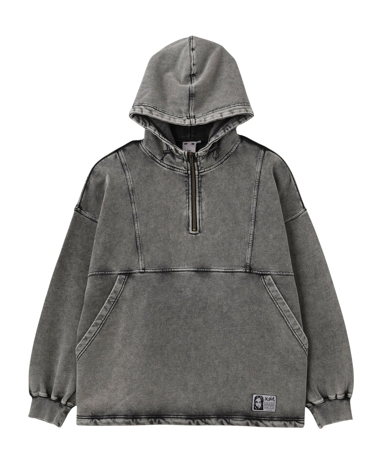 FADED FACE LABEL ANORAK SWEAT HOODIE