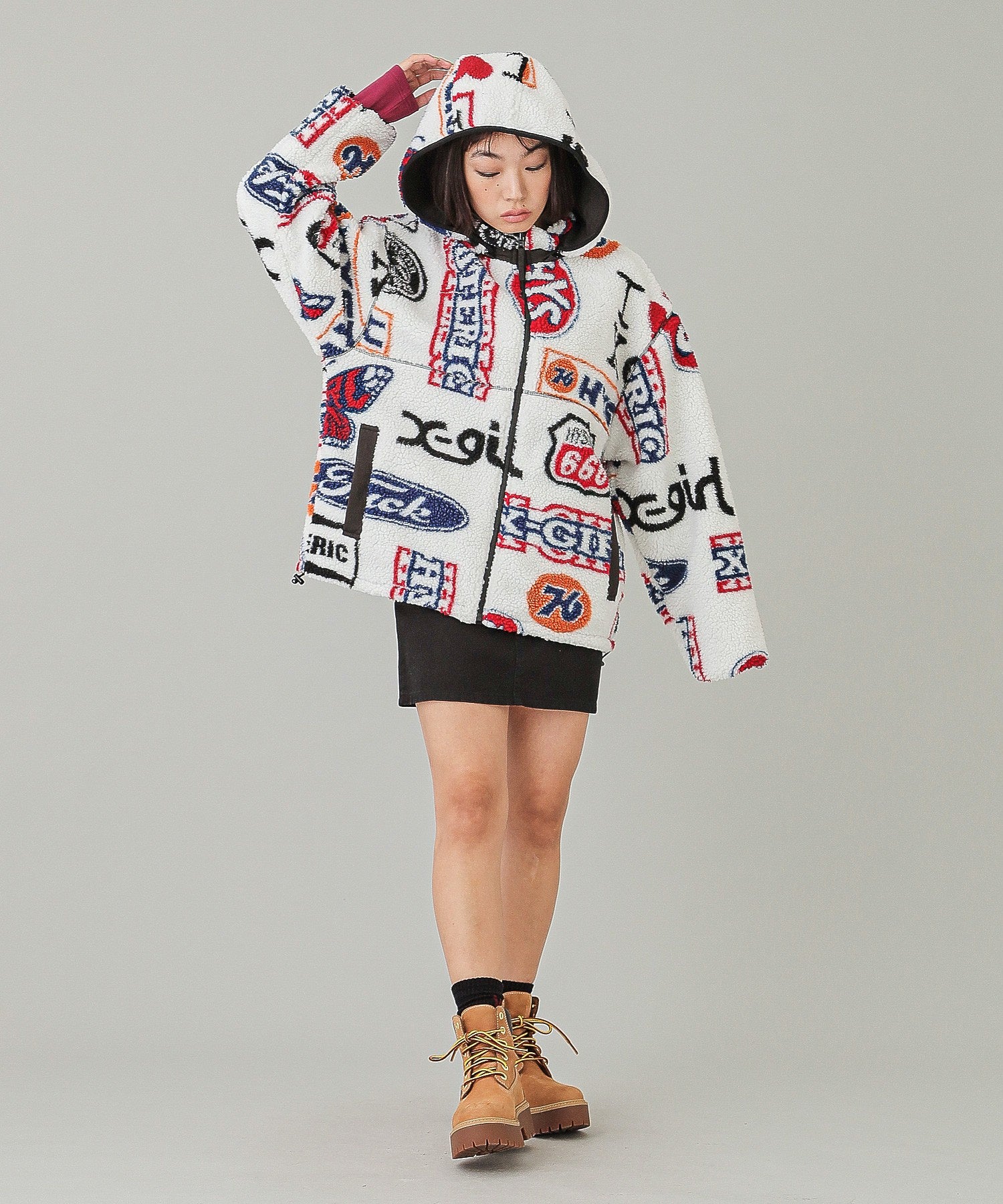 X-girl x HYSTERIC GLAMOUR REVERSIBLE BOA JACKET