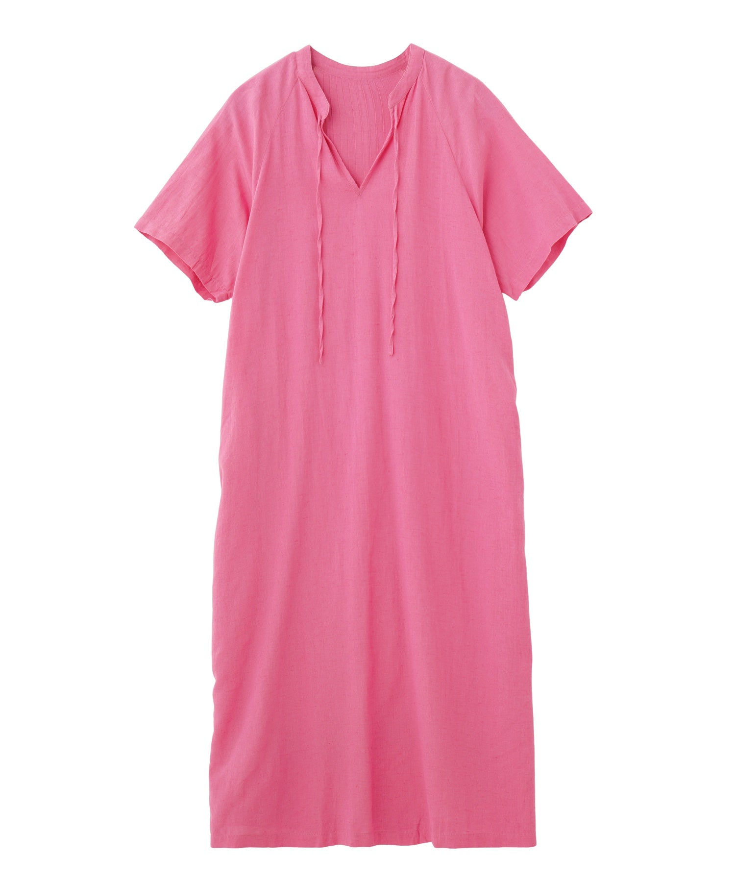 SLIT NECK S/S DRESS