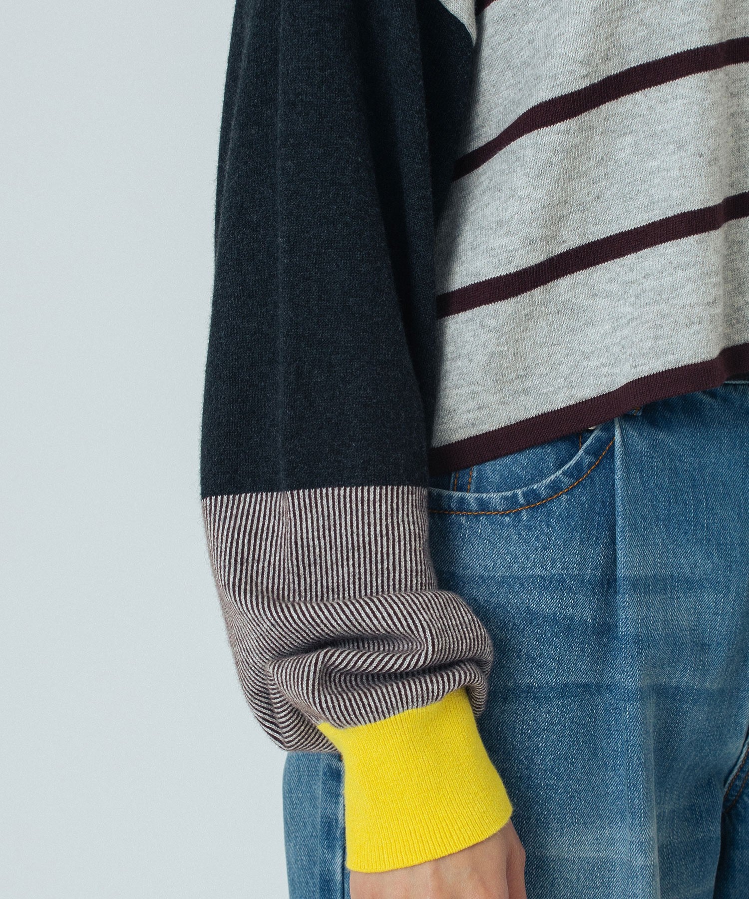 CREOLME/MULTI STRIPE KNIT CARDIGAN