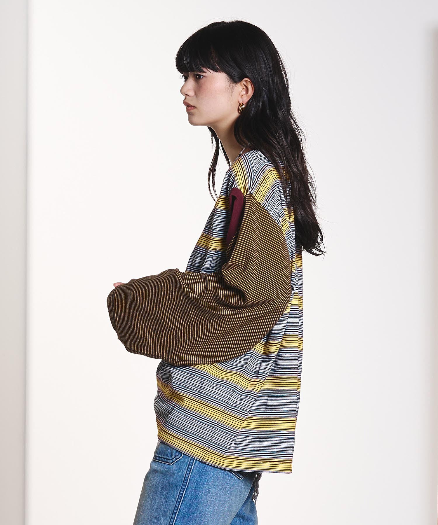 CREOLME/MULTI STRIPE L/S TEE