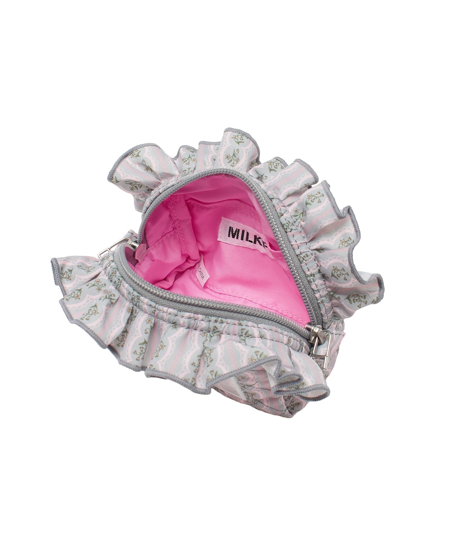 STRIPED FLOWER QUILTED POUCH