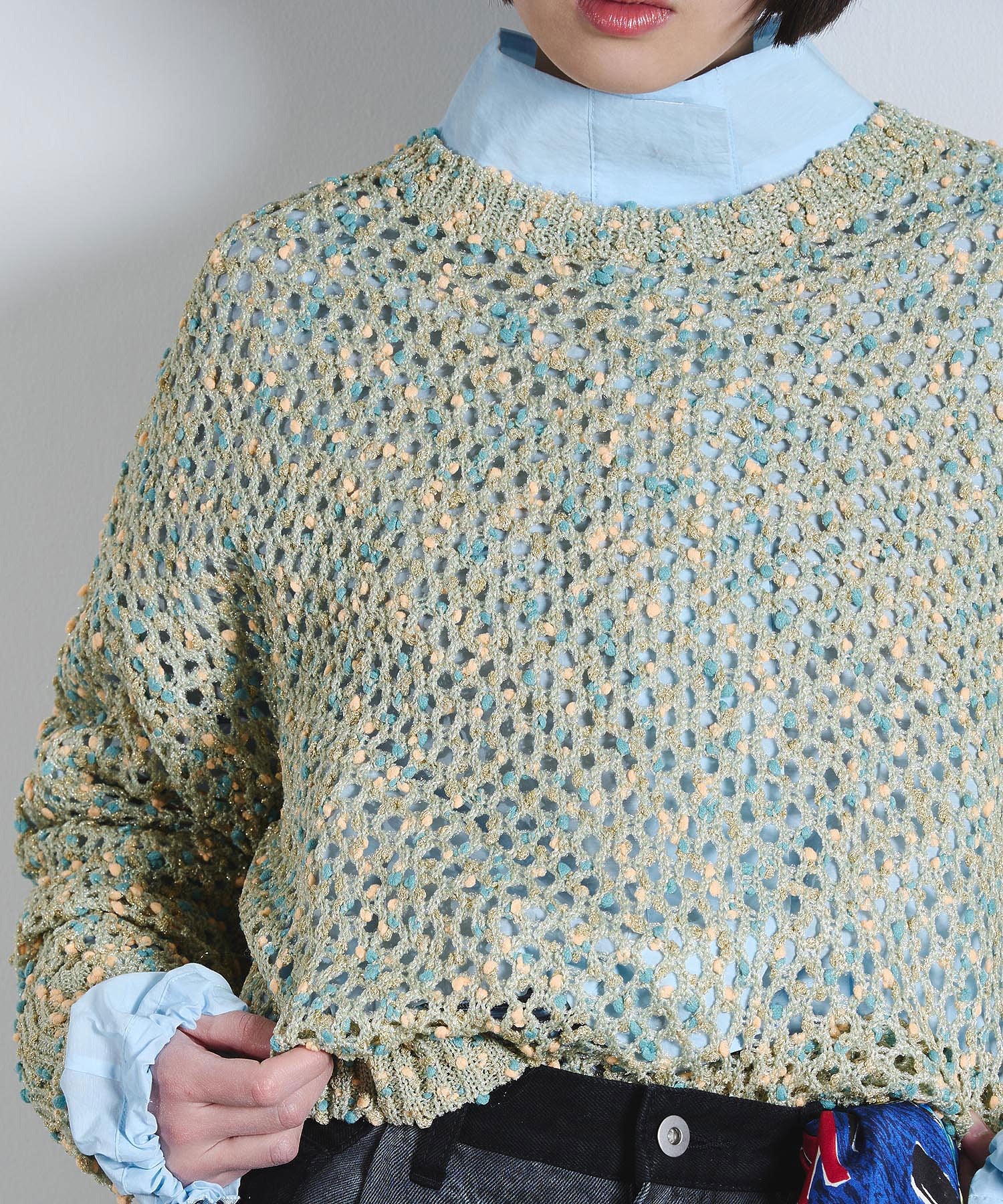 mici/MESH KNIT PULLOVER