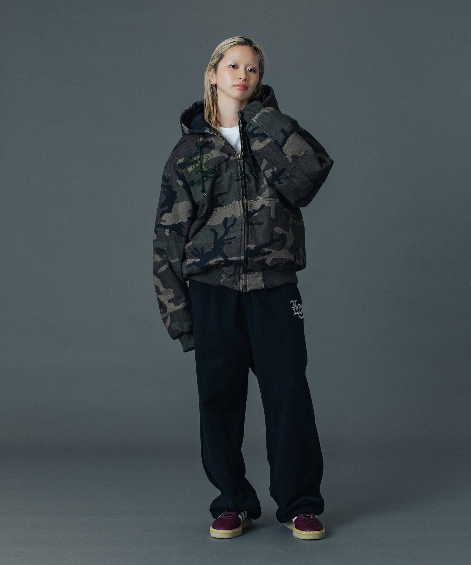 PATCHED OLD ENGLISH HOODED WORK JACKET