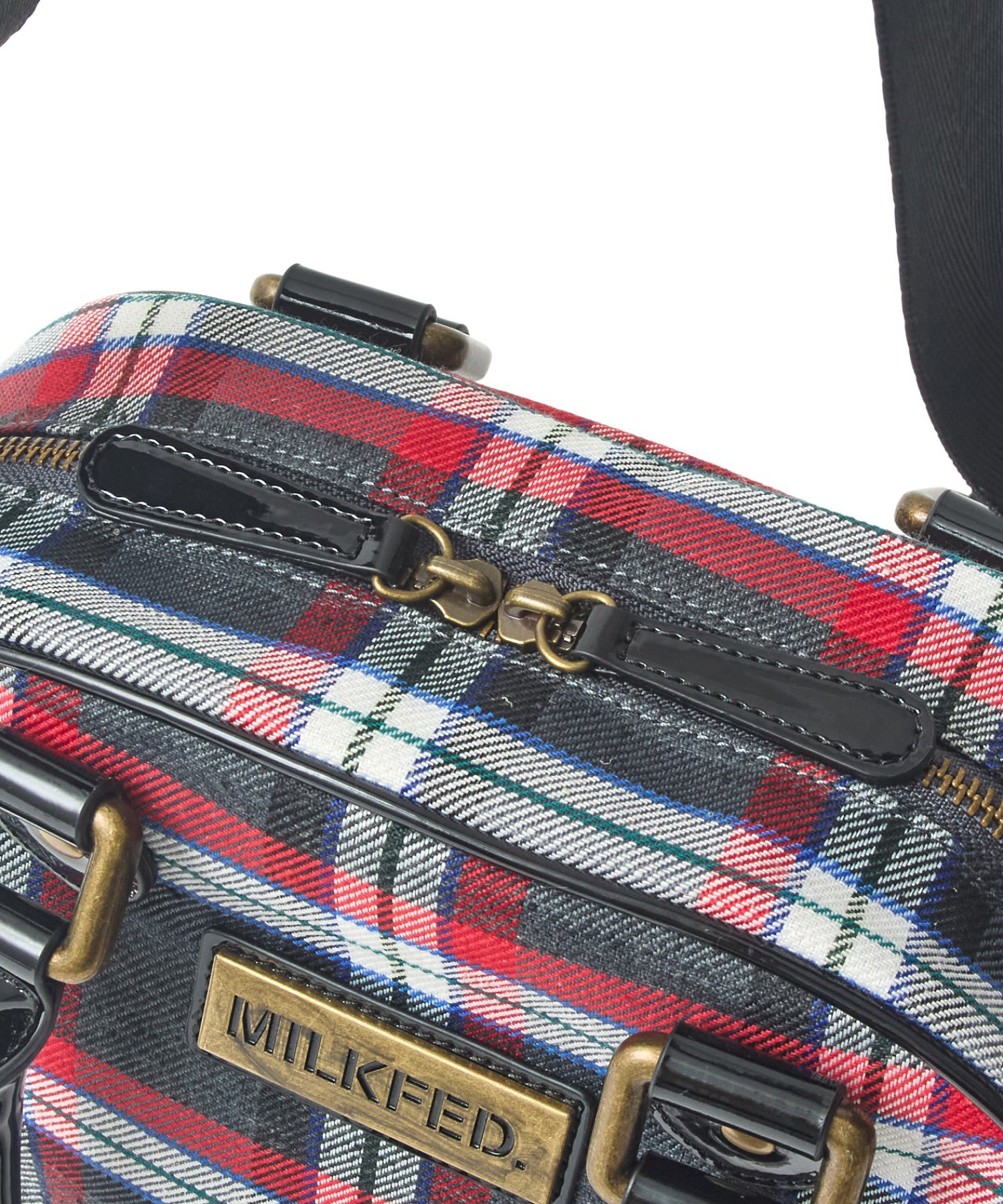 PLAID PATTERN BOSTON BAG