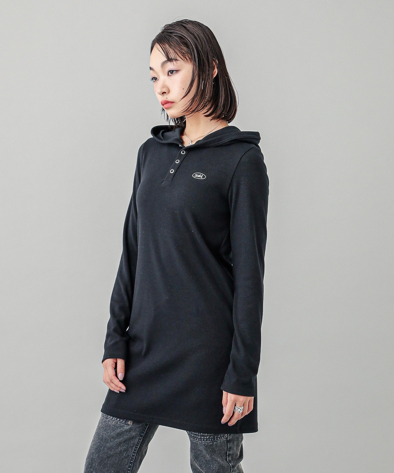 RIB HOODIE DRESS