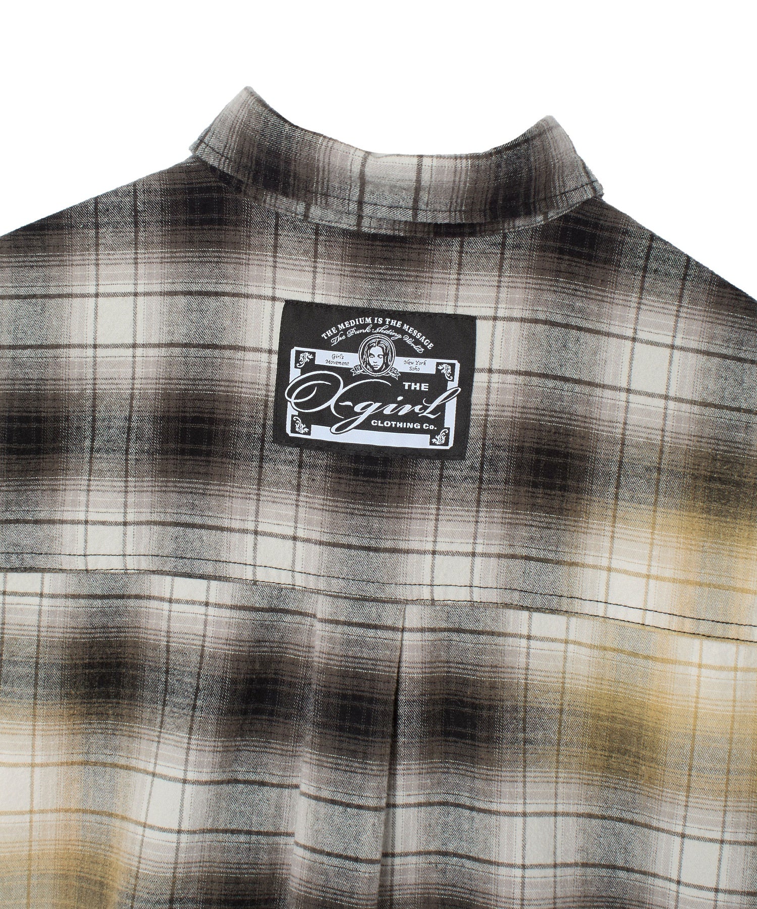 BLEACHED PLAID L/S SHIRT