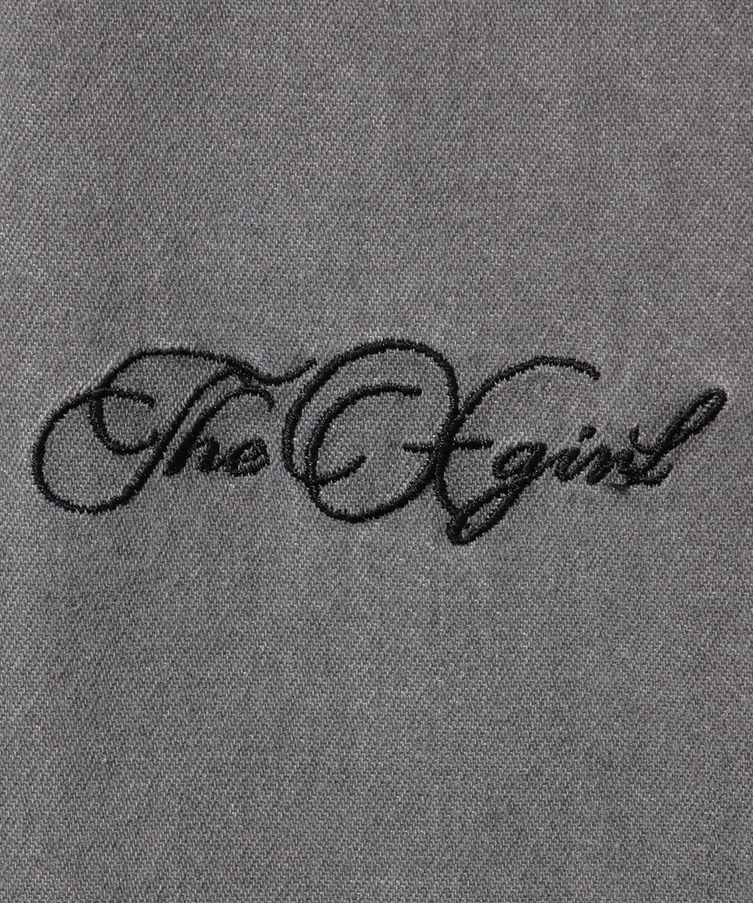 SCRIPT LOGO BLEACHED DENIM SHIRT