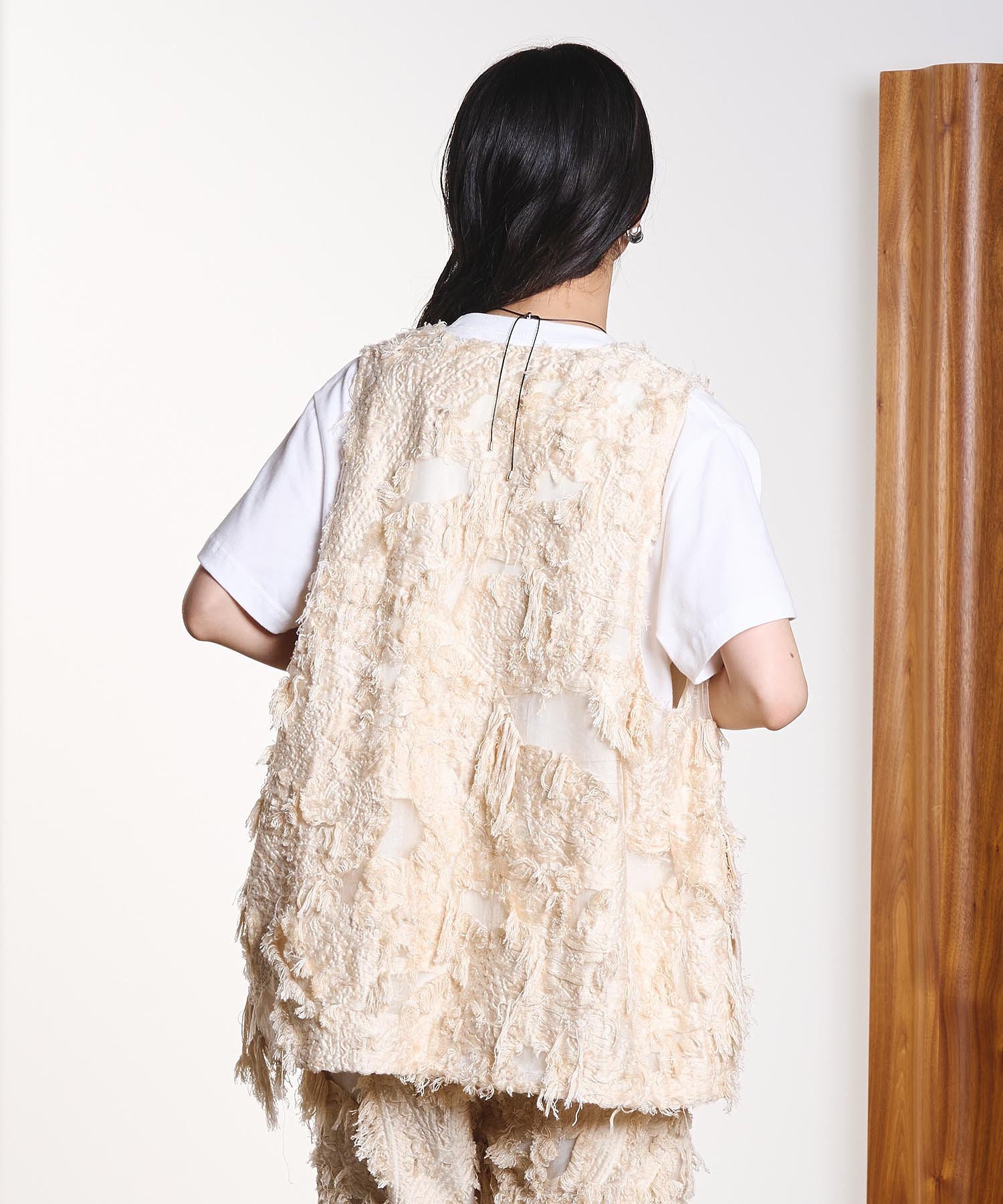 CREOLME/FRINGE JACQUARD VEST