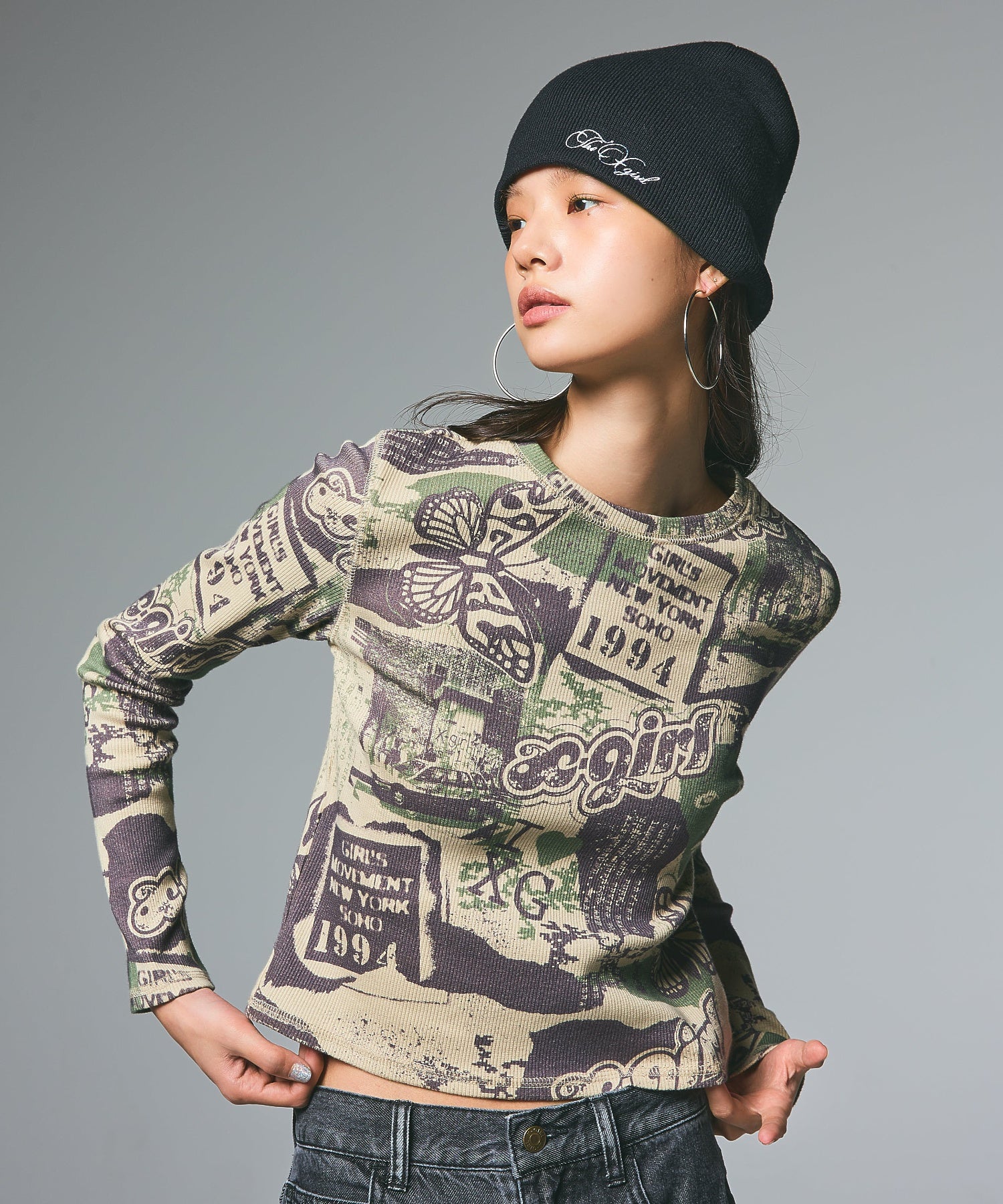 PENCIL SCRIPT LOGO EMBROIDERED BEANIE