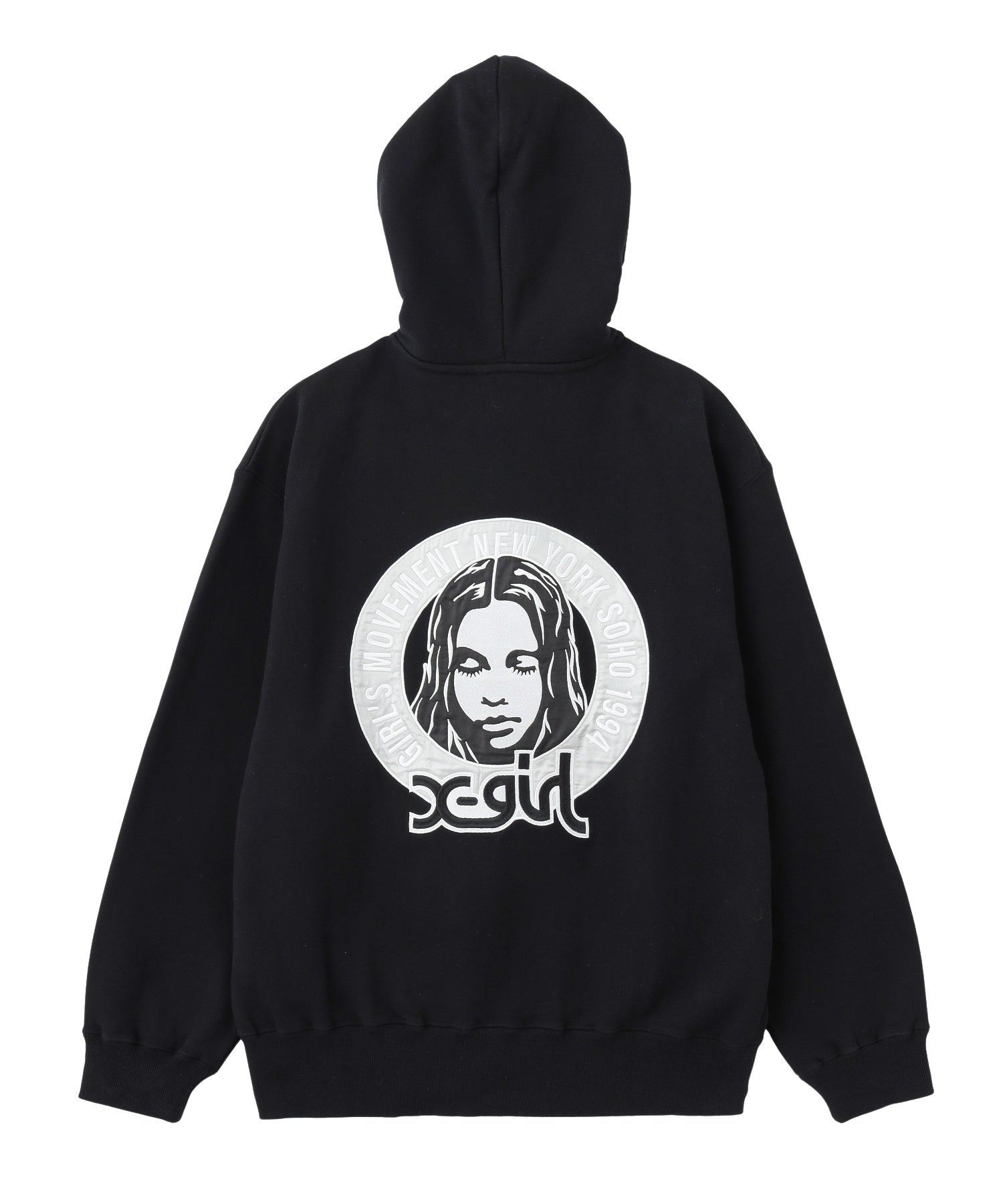 FACE IN CIRCLE LOGO PATCH ZIP UP SWEAT HOODIE