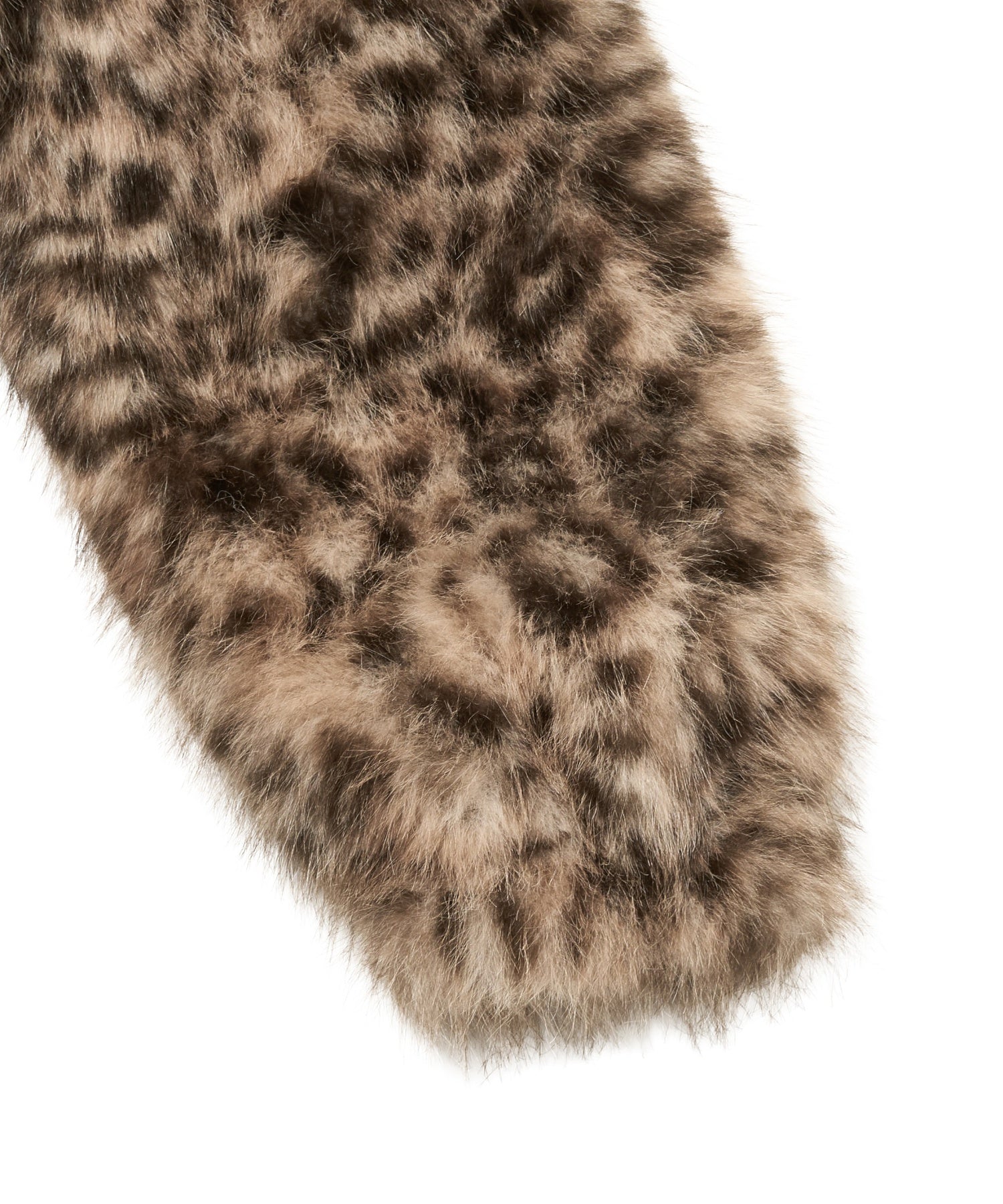 PATCHED LOGO FAUX FUR HOODED JACKET