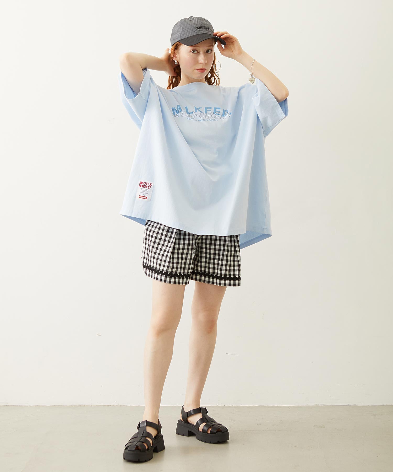 MILKFED.×CHAMPION LAYER LOGO BIG TEE