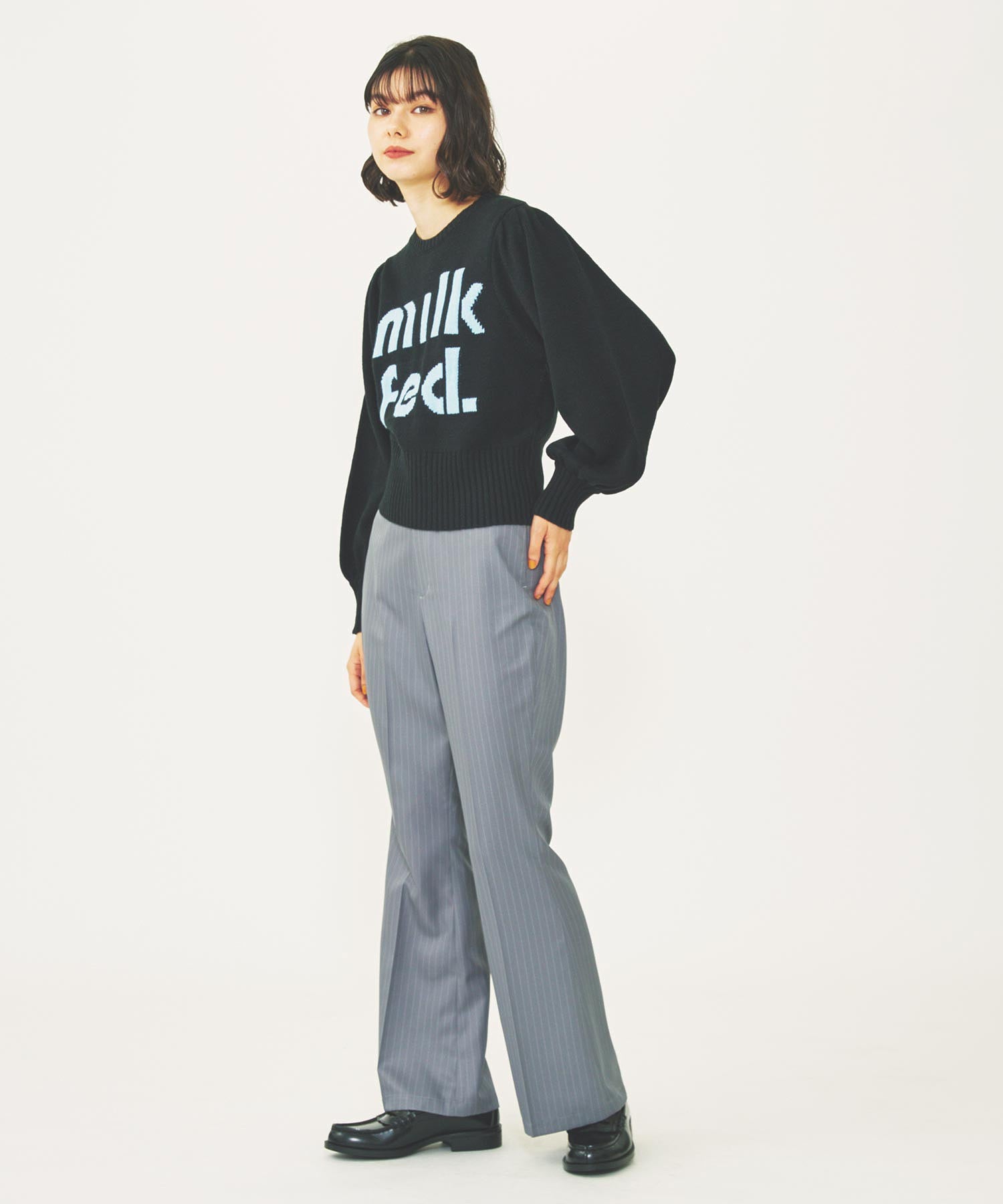 MILKFED LOGO KNIT TOP