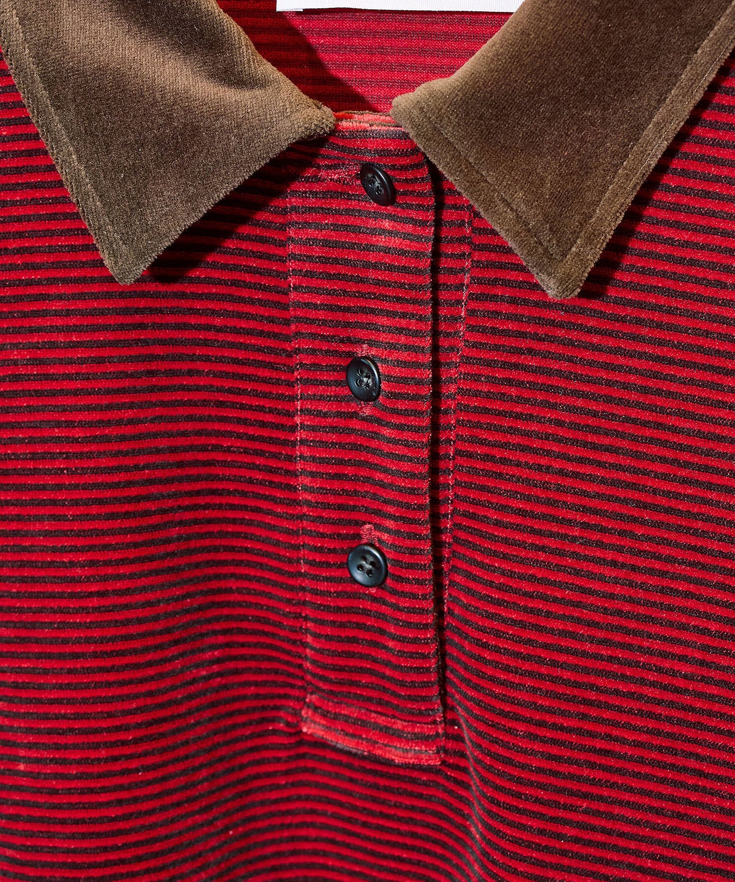 mici/POLO COLLAR STRIPE TOP