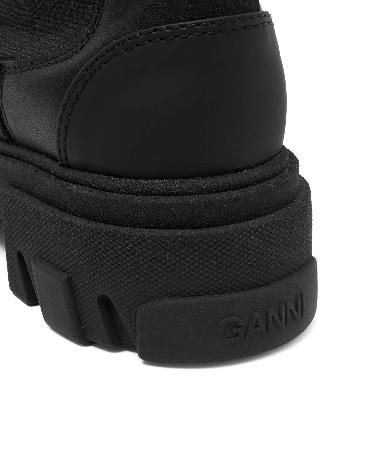 GANNI/CLEATED HIGH CHELSEA BOOT BLACK STITCH