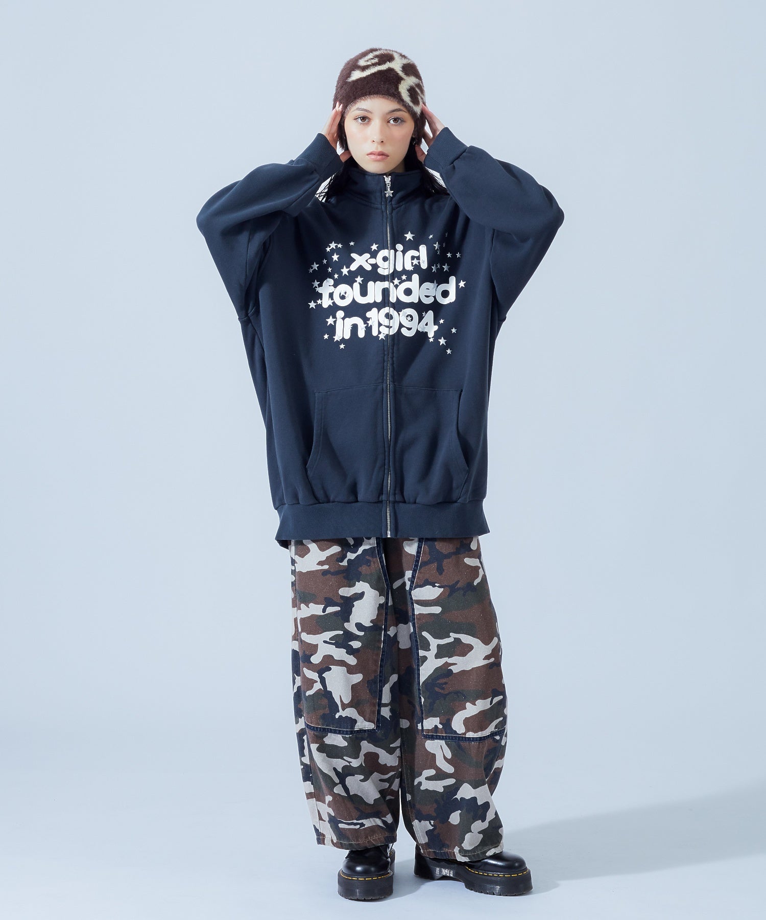 LOGO JACQUARD SHAGGY BEANIE