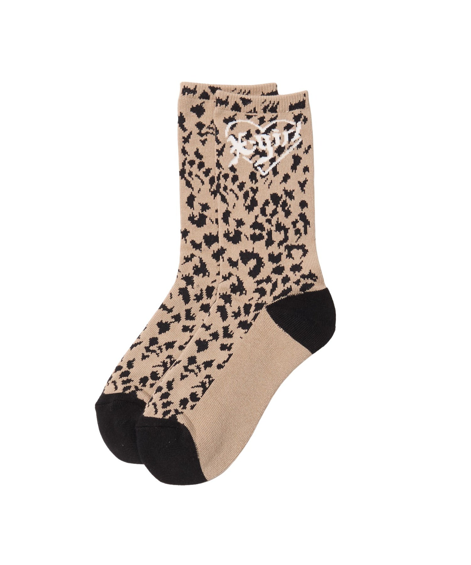 HEART LOGO LEOPARD SOCKS