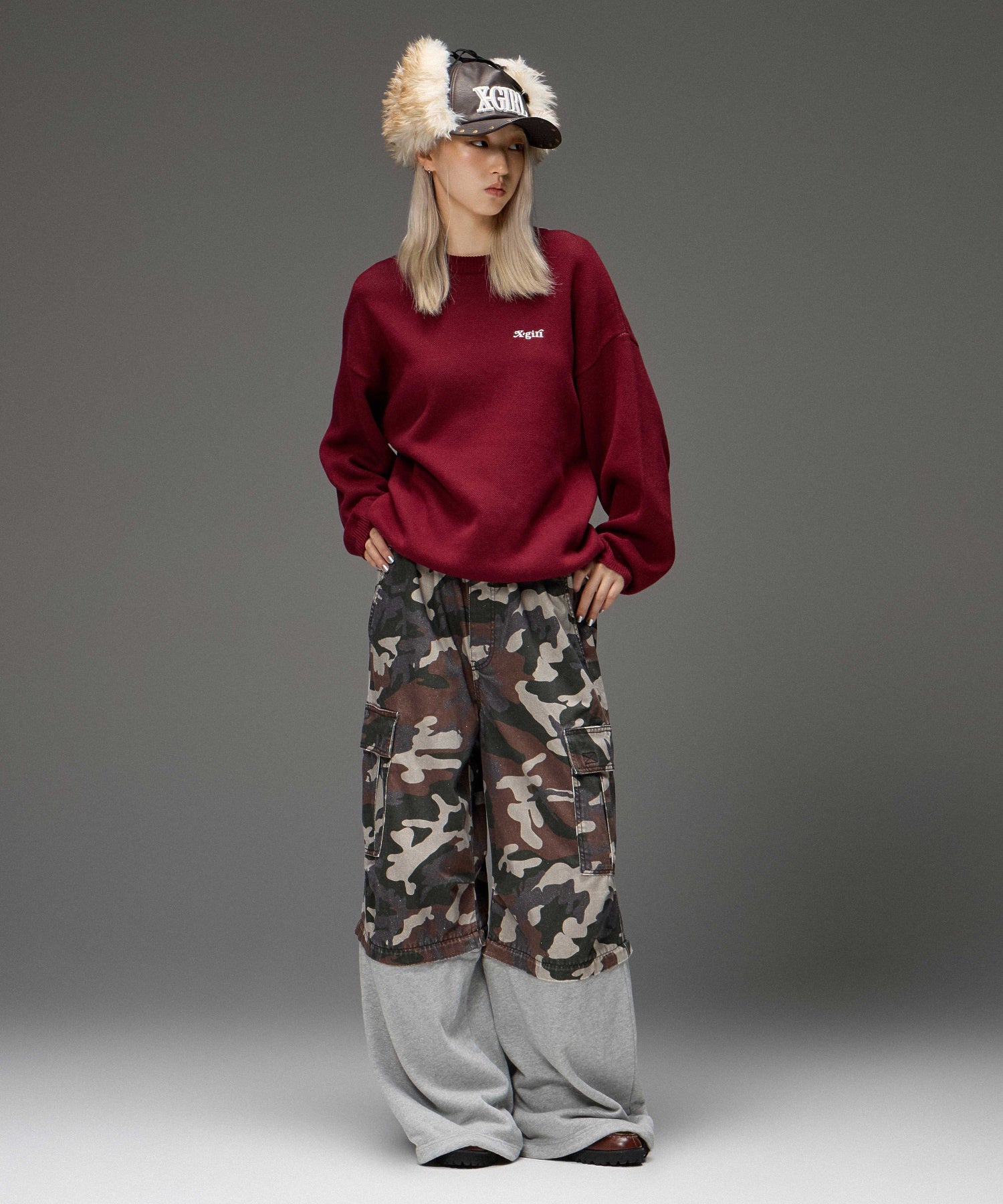 JERSEY MIX 2WAY WIDE LEG CARGO PANTS