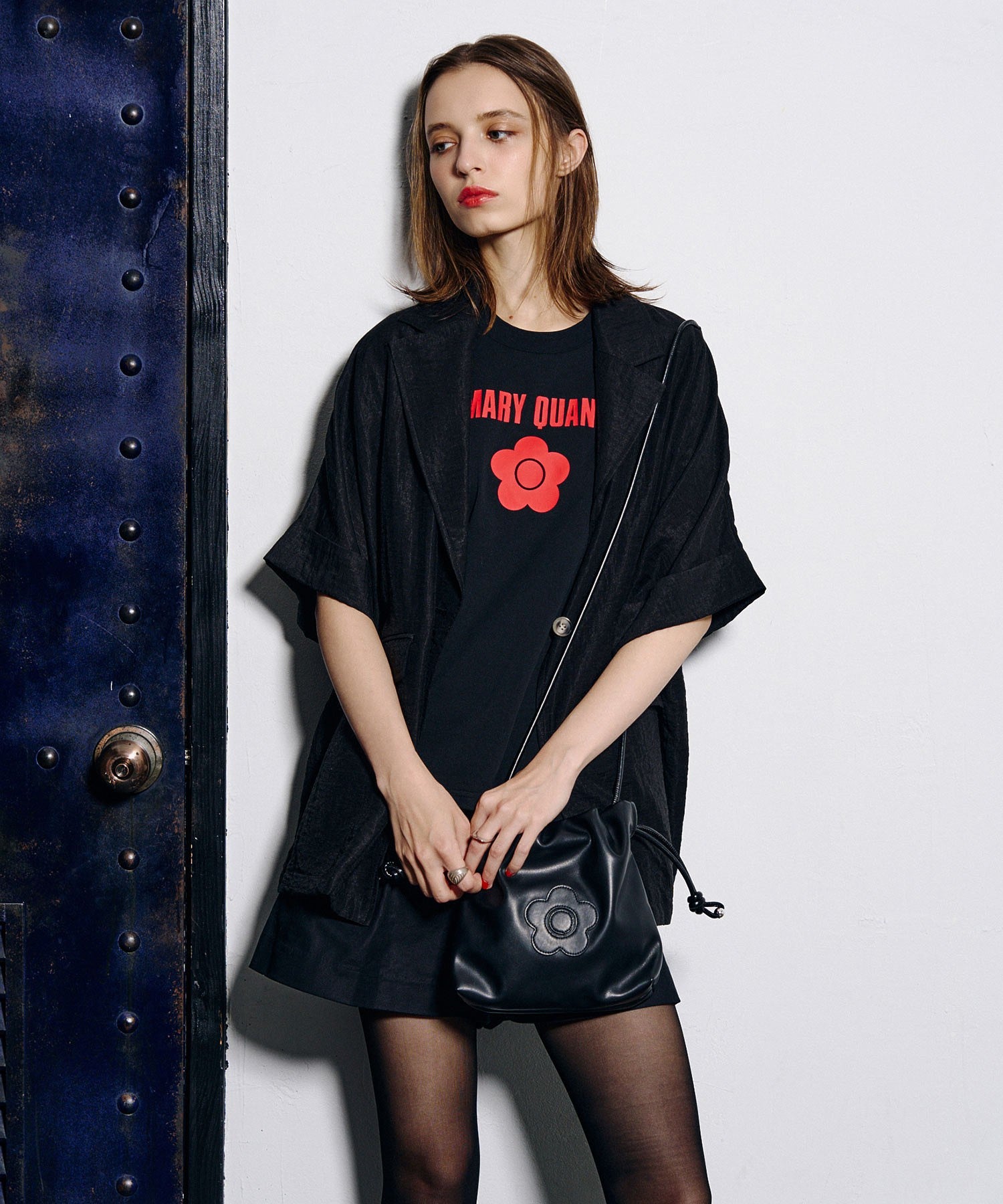 【ROSE BUD別注】MARY QUANT/BASIC LOGO TEE