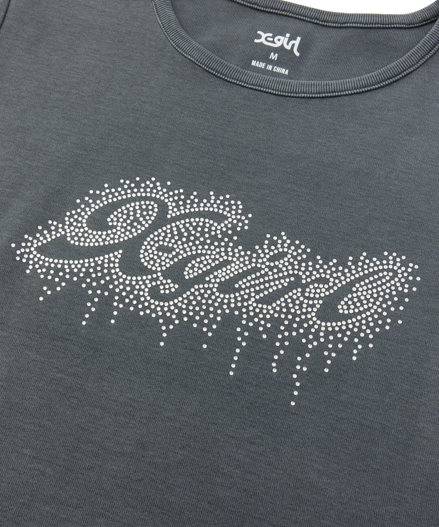 FADED DROP RHINESTONE LOGO S/S BABY TEE