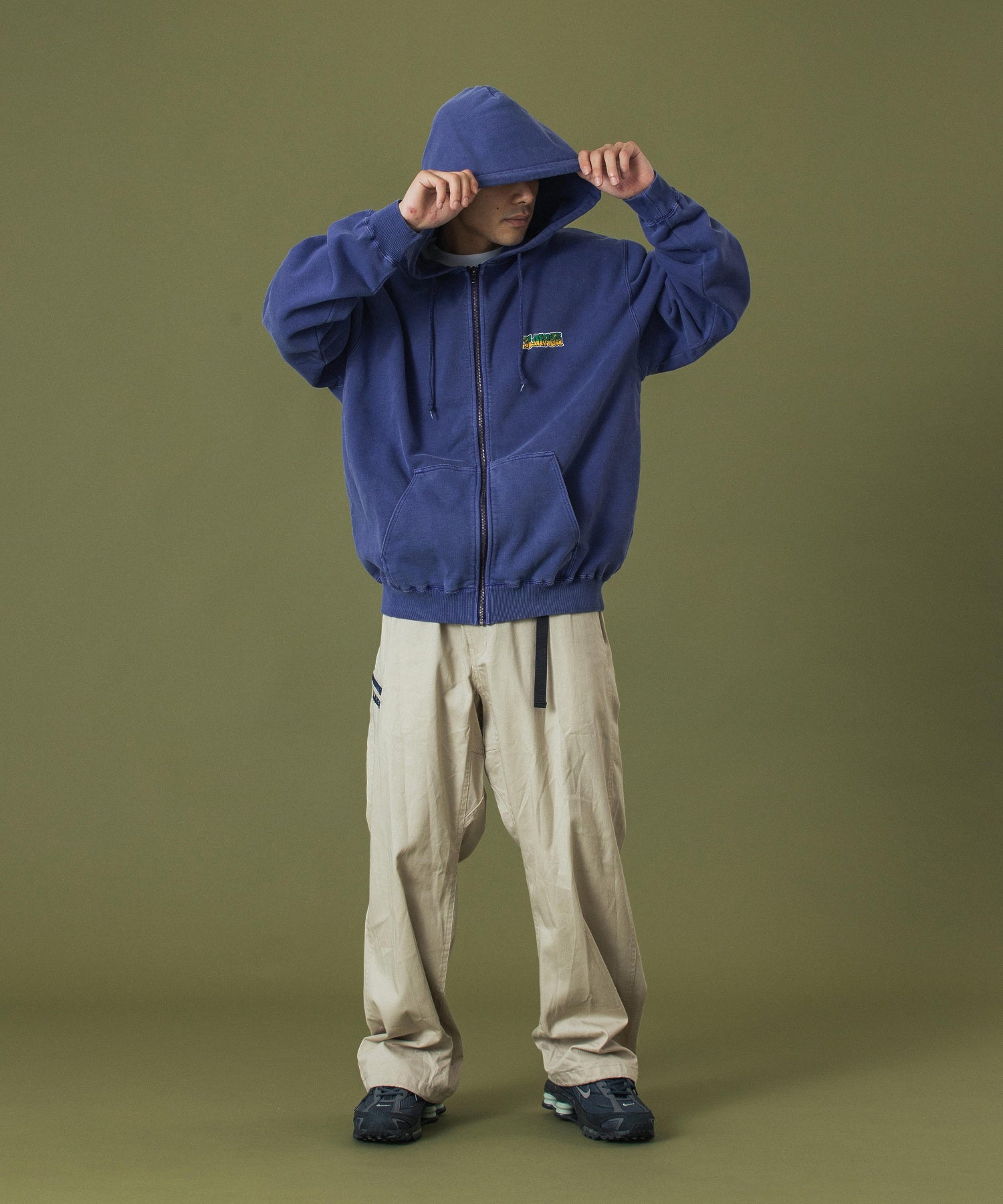 PIGMENTDYE INDY GRAB ZIP HOODED SWEAT SHIRT