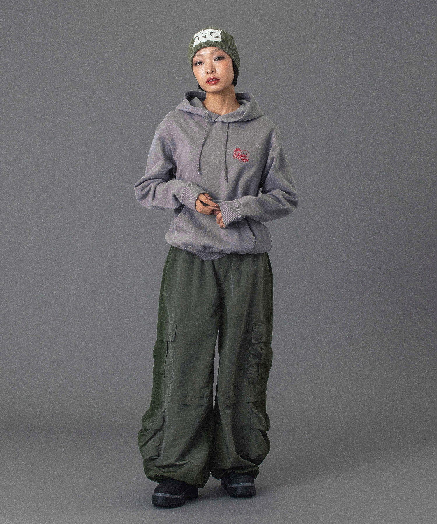 FADED WIDE LEG CARGO PANTS