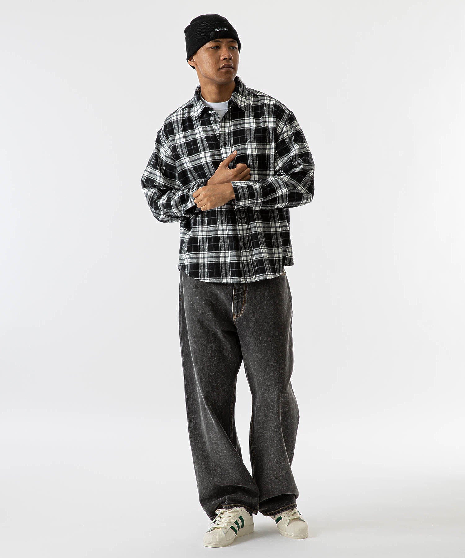 LA STITCH WIDE LEG DENIM PANTS