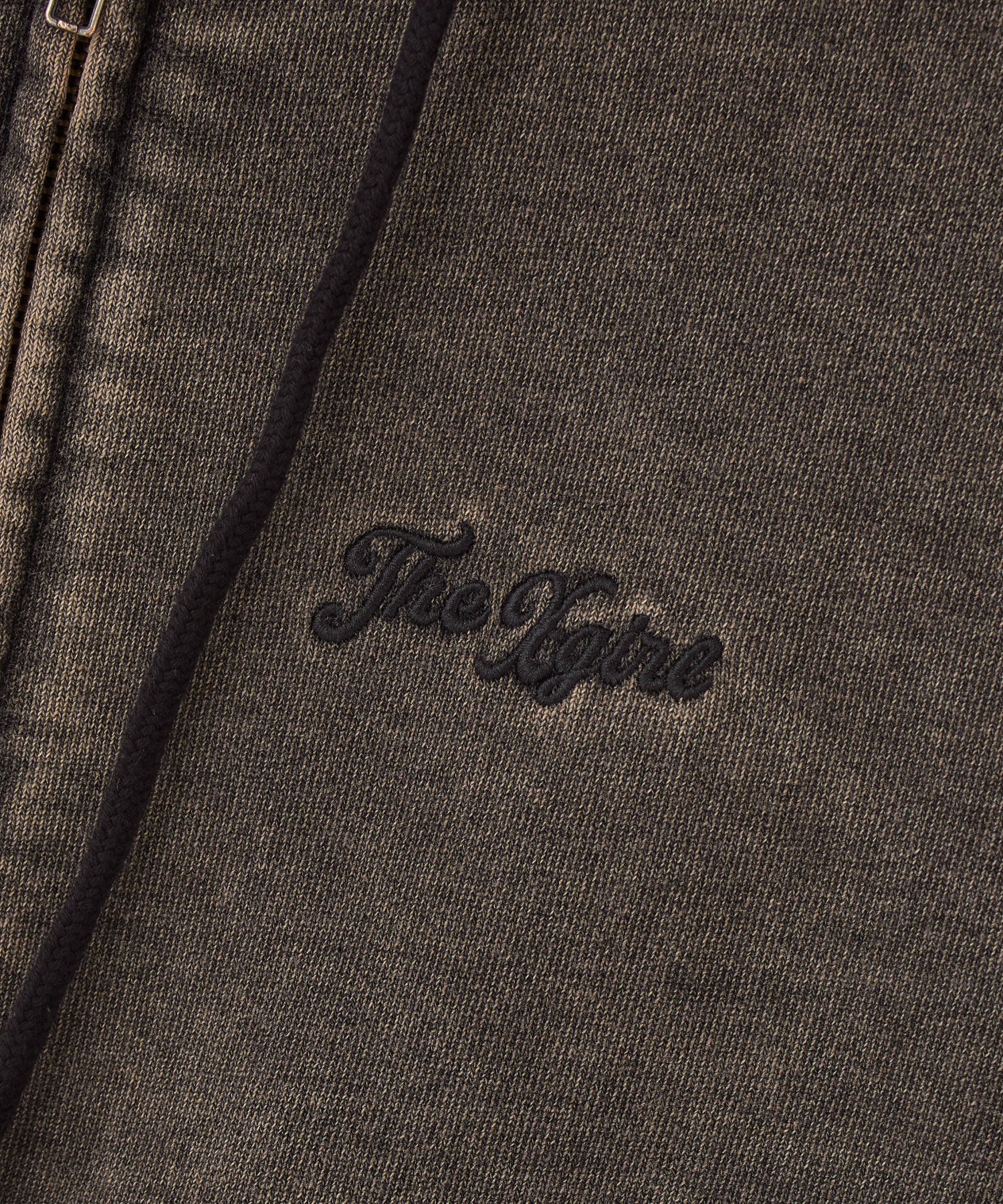 OVERDYED NUMBER PATCH ZIP UP HOODIE