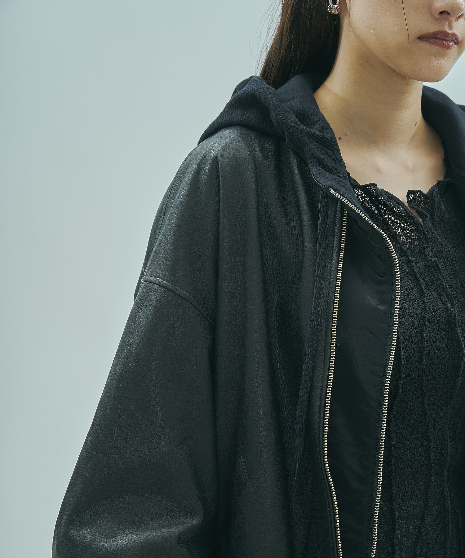 SISII x GENE HEAVENS/LEATHER BIG MA1 JACKET