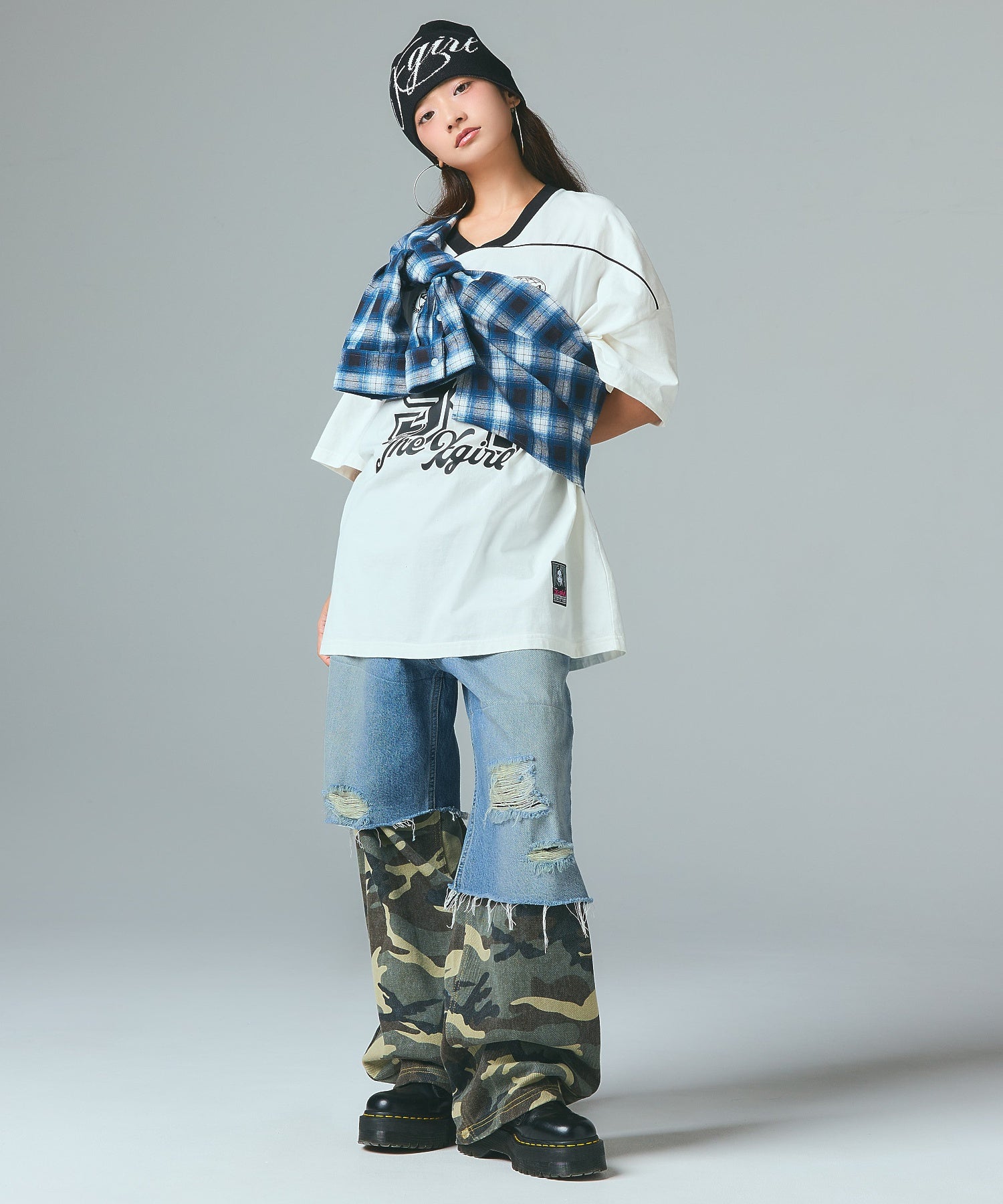 FADED CAMO LAYERED PANTS