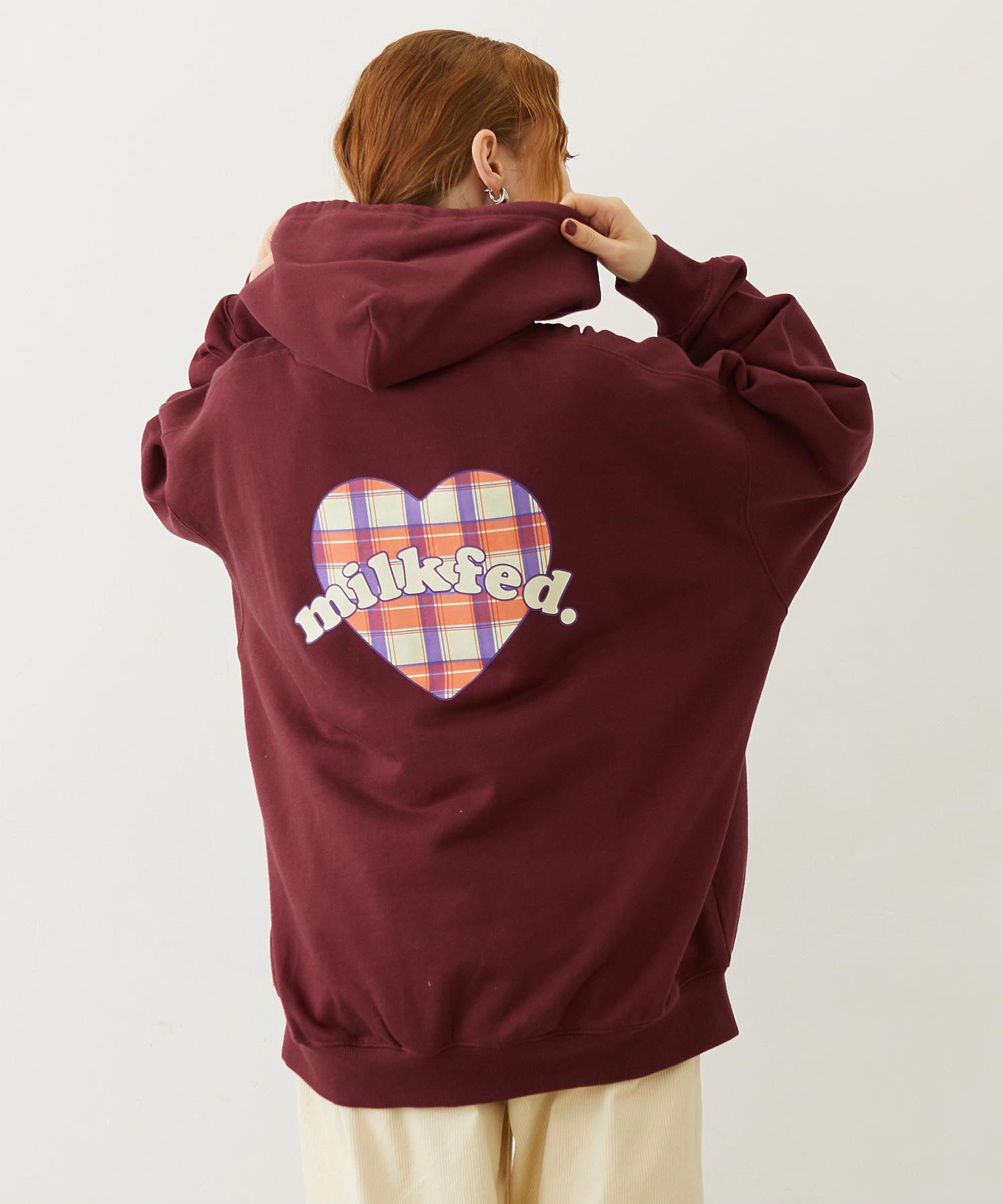 PLAID HEART SWEAT HOODIE