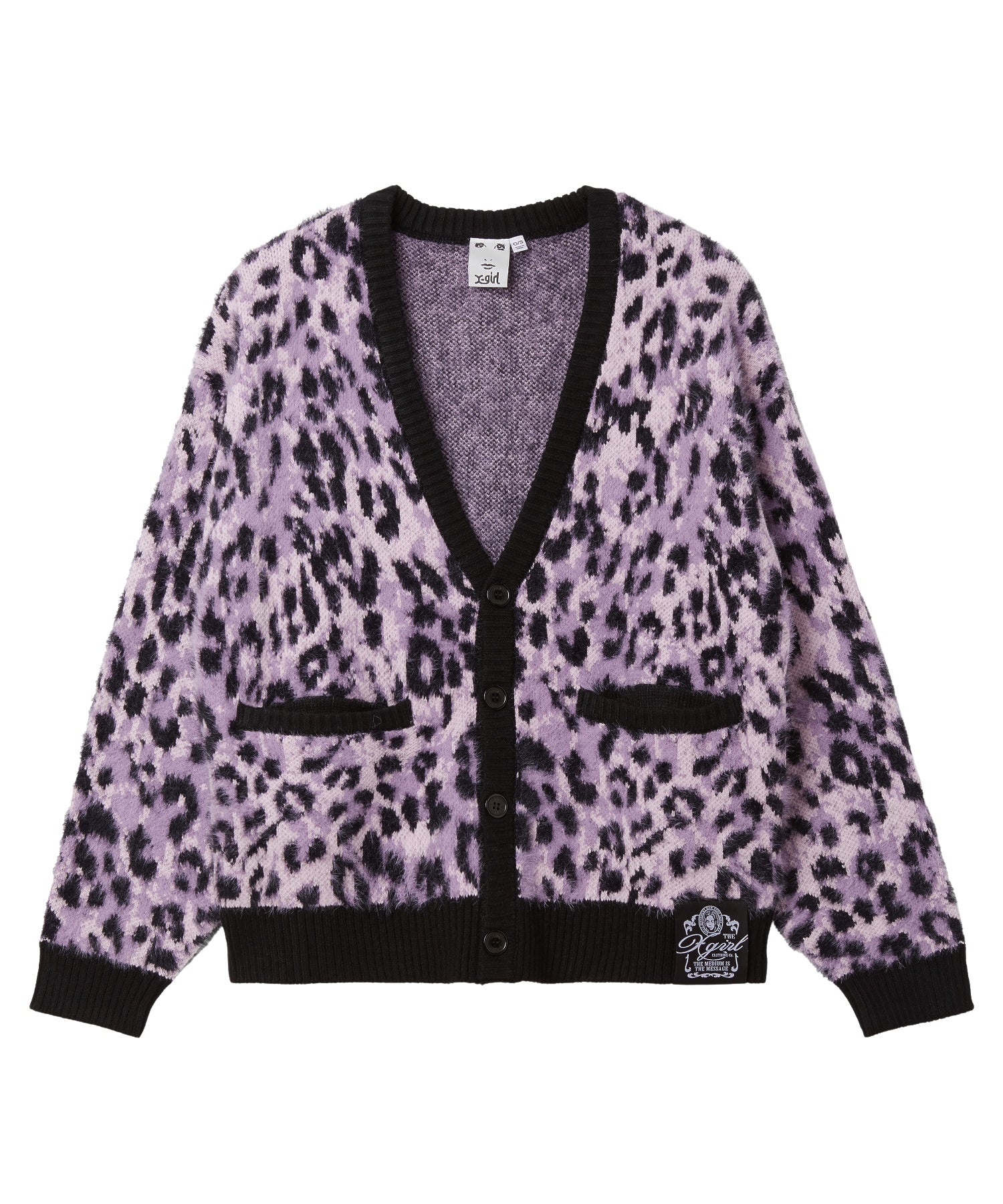 LEOPARD SHAGGY KNIT CARDIGAN