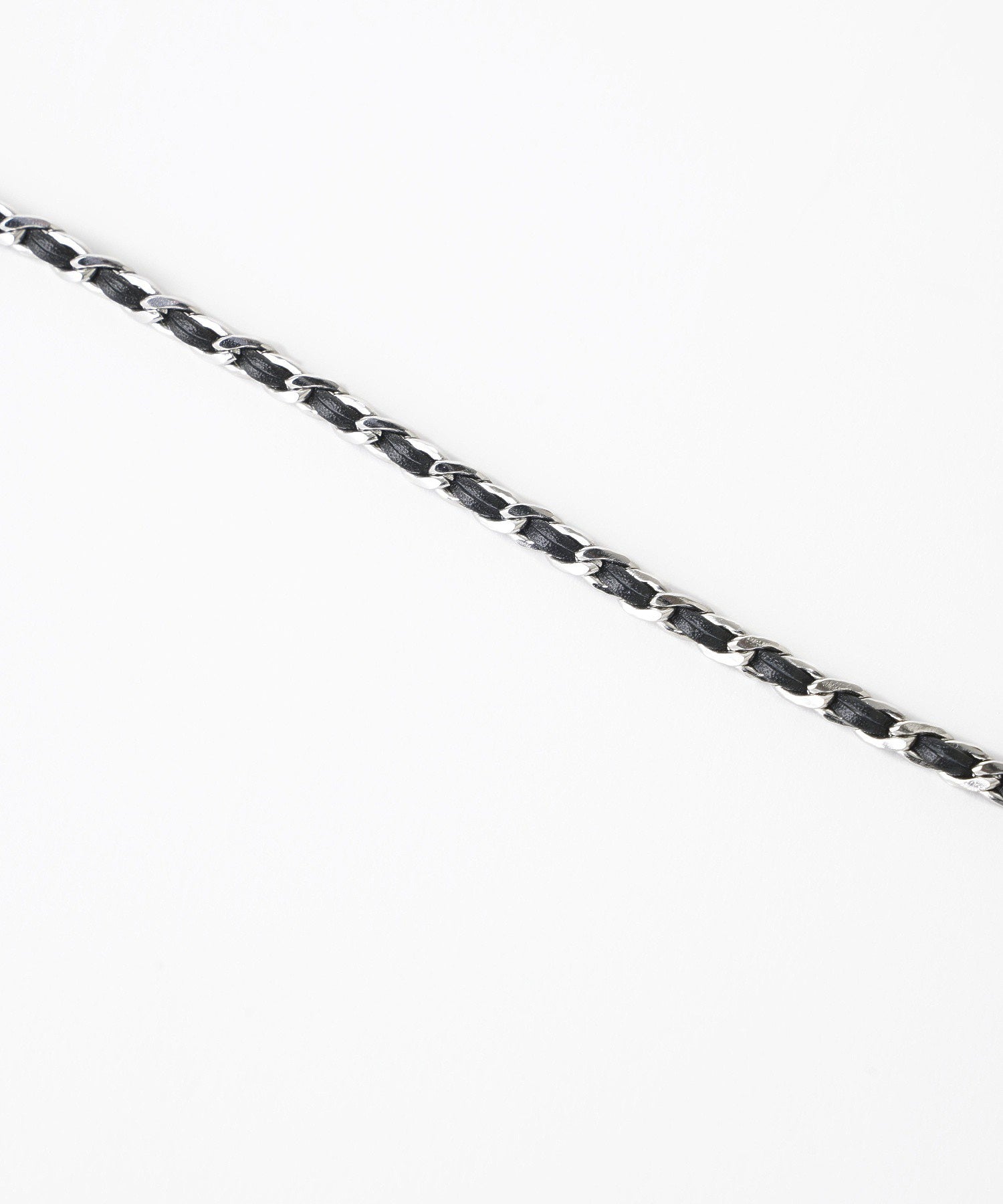 フェイクレザーミックスチェーンネックレス