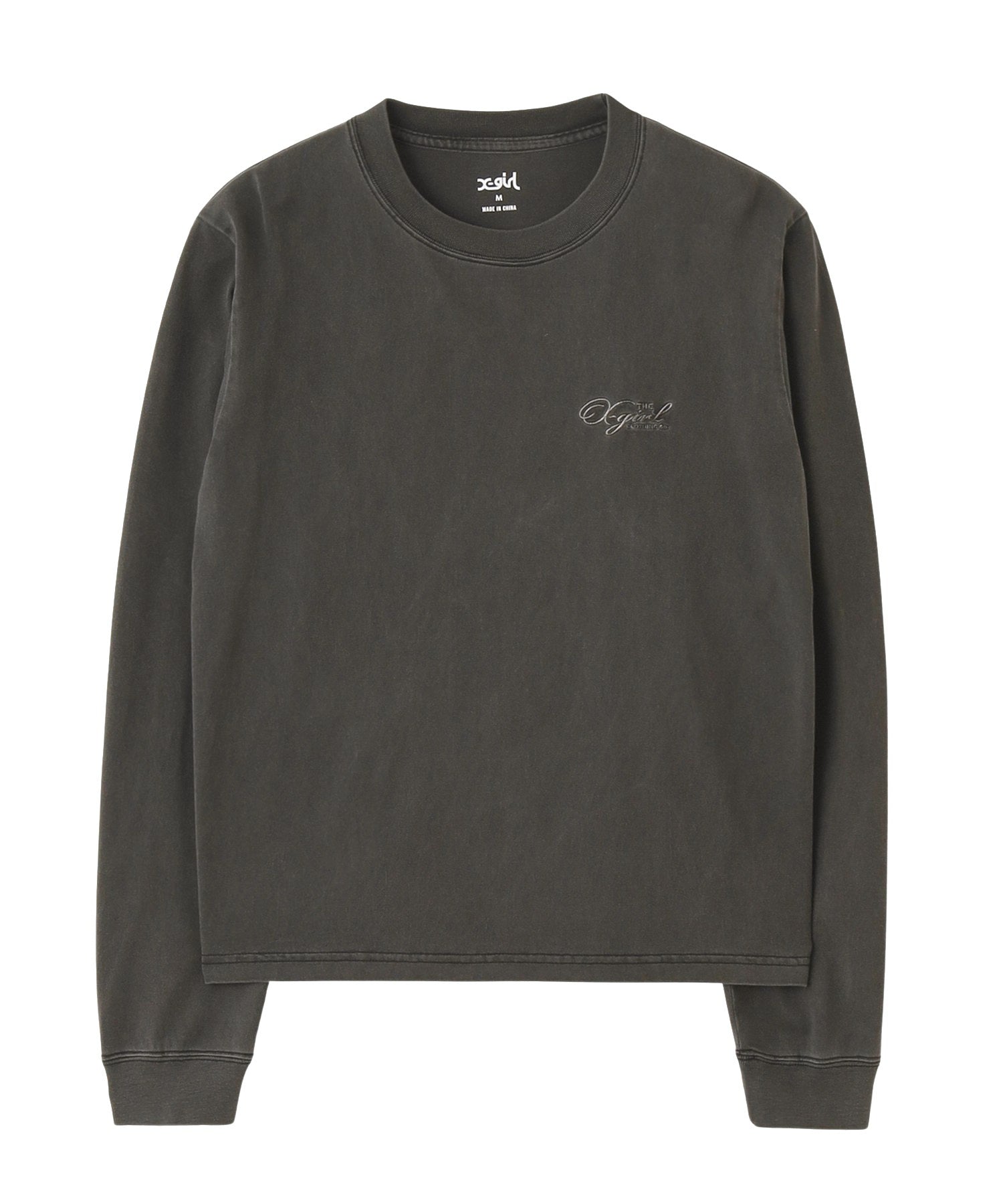 PIGMENT DYED FACE AND LOGO SQUARE PATCH L/S TEE