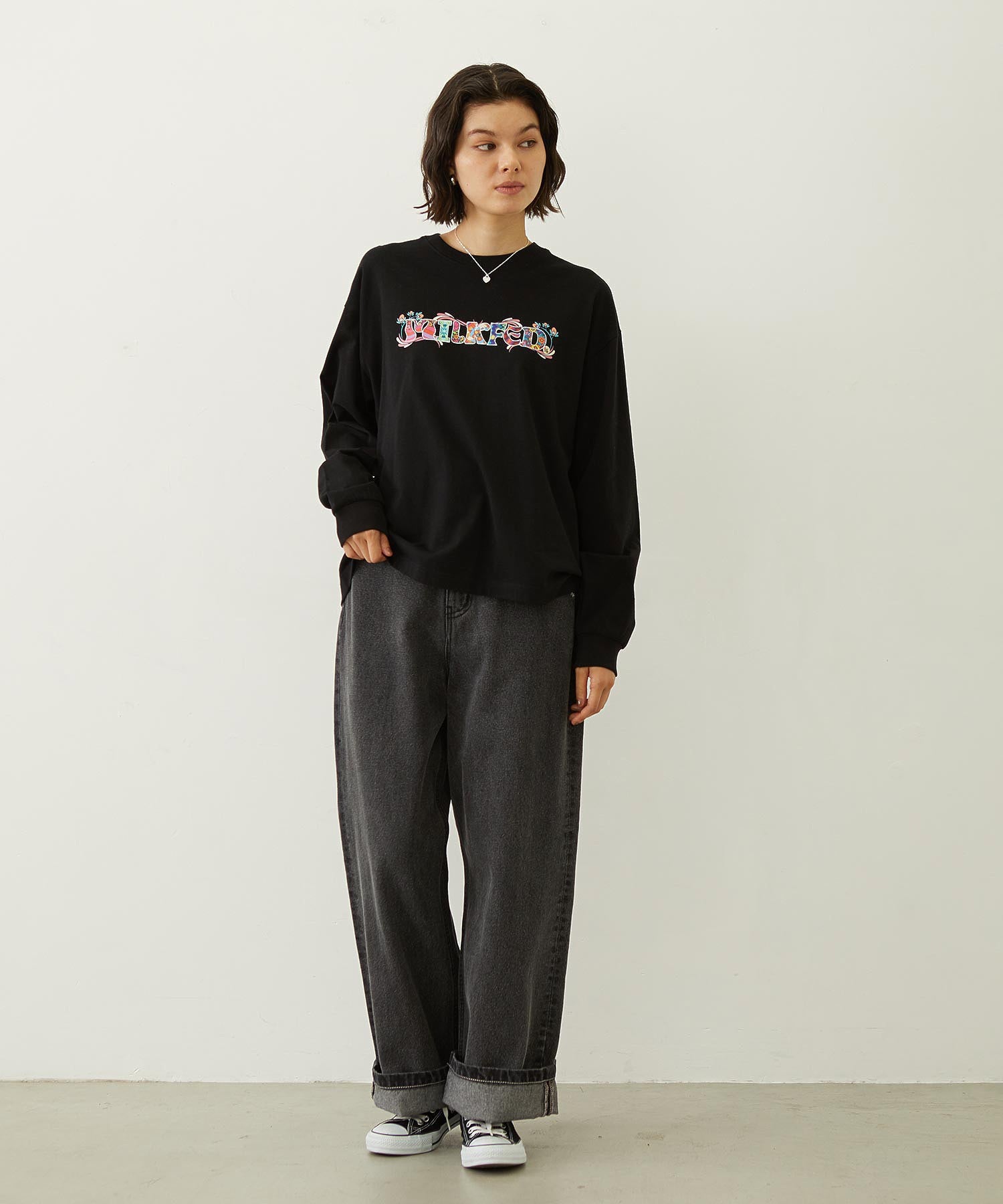 PATTERNED LOGO L/S TEE