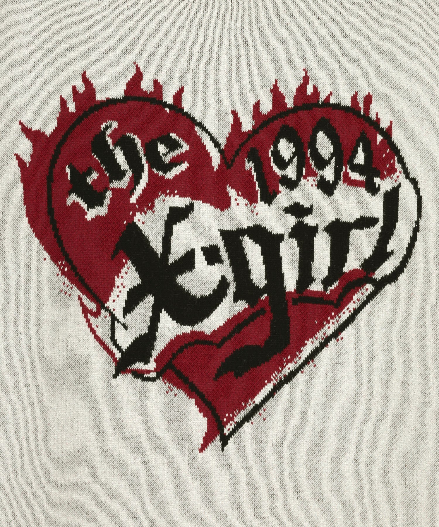 HEART LOGO JACQUARD KNIT TOP