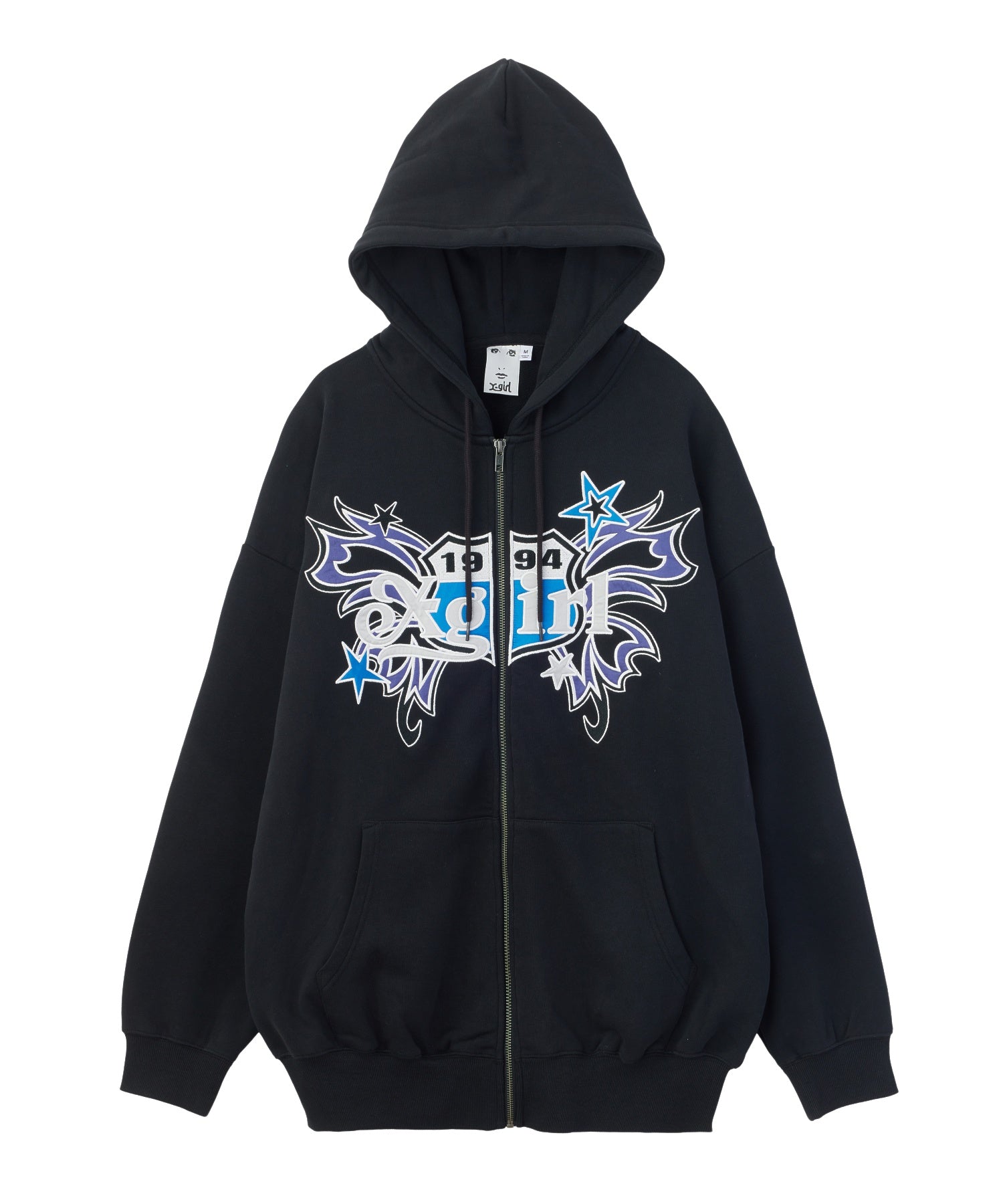 BUTTERFLY EMBLEM ZIP UP SWEAT HOODIE
