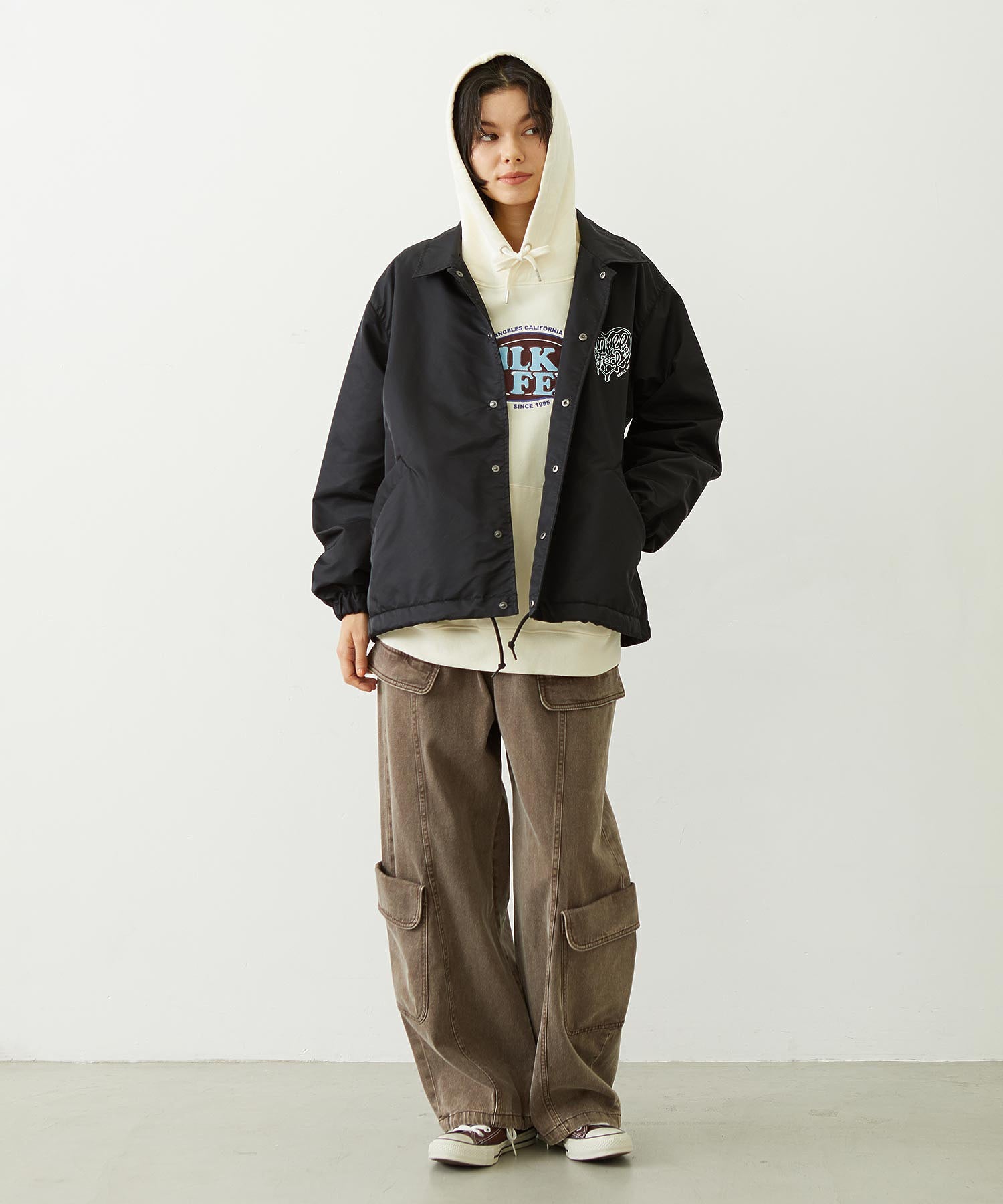 OVAL LOGO WIDE HOODIE SWEAT